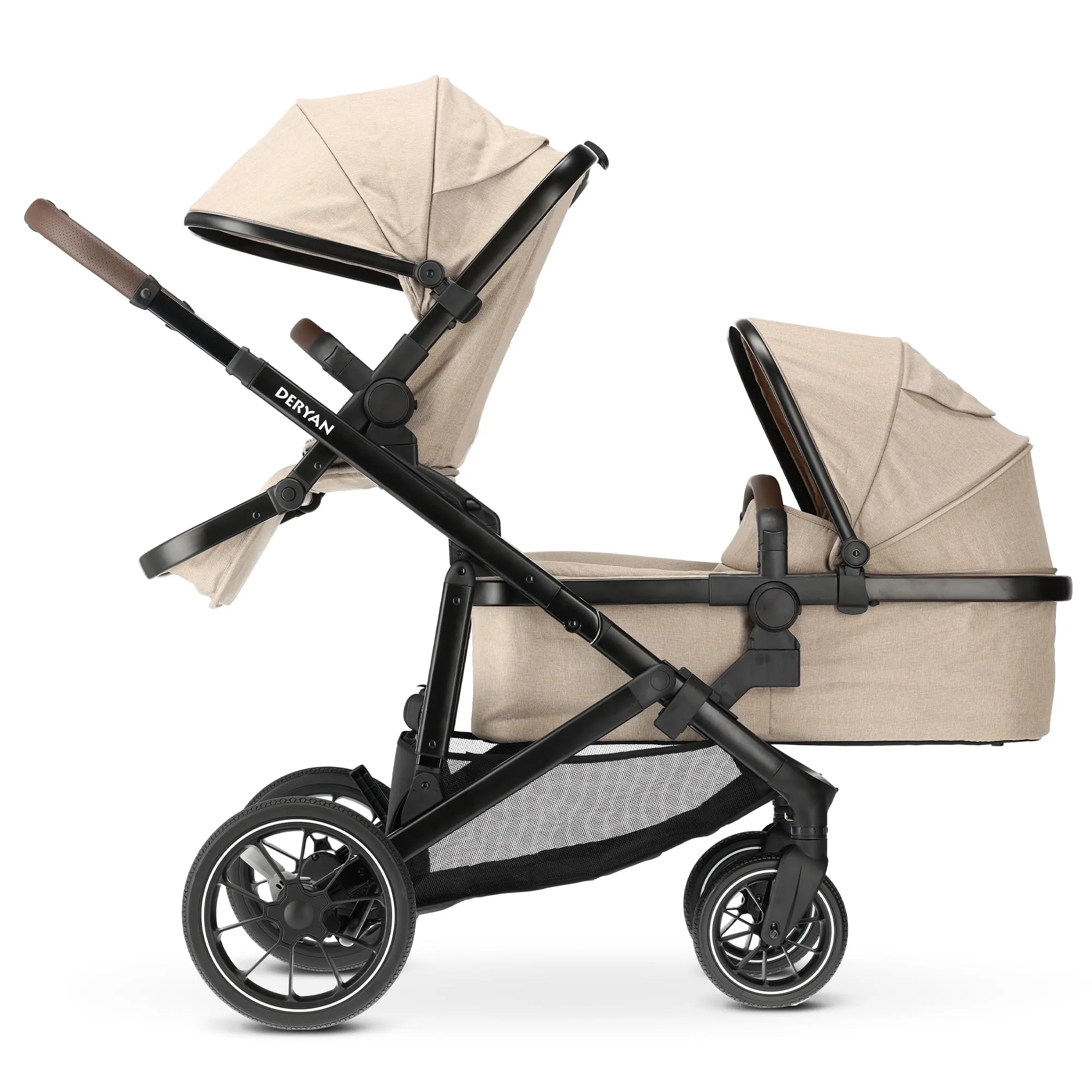Deryan EVY V2 Passeggino Gemellare - Nougat