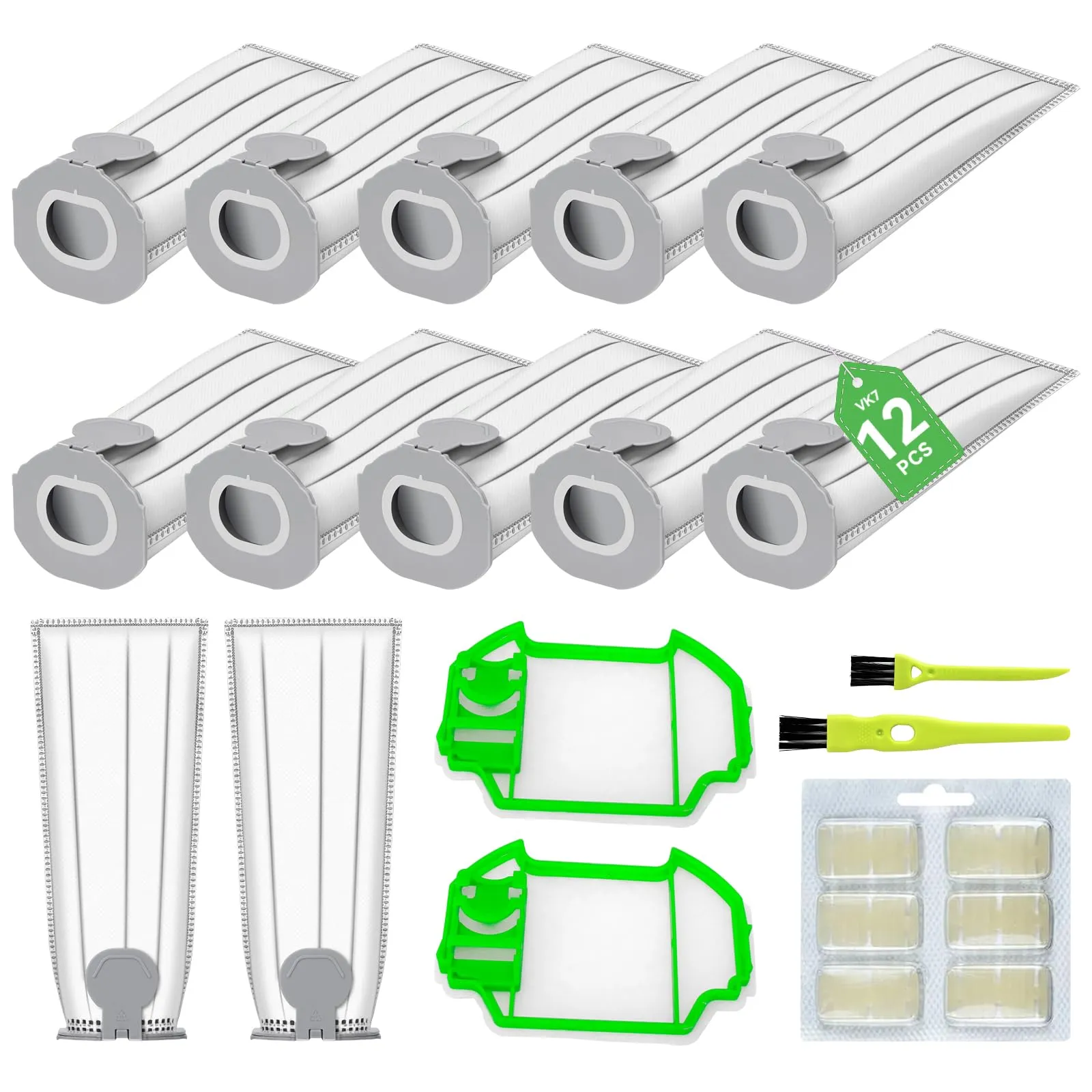 Sacchetti Aspirapolvere Compatibili Vorwerk Folletto VK7 FP7 - Kit Completo