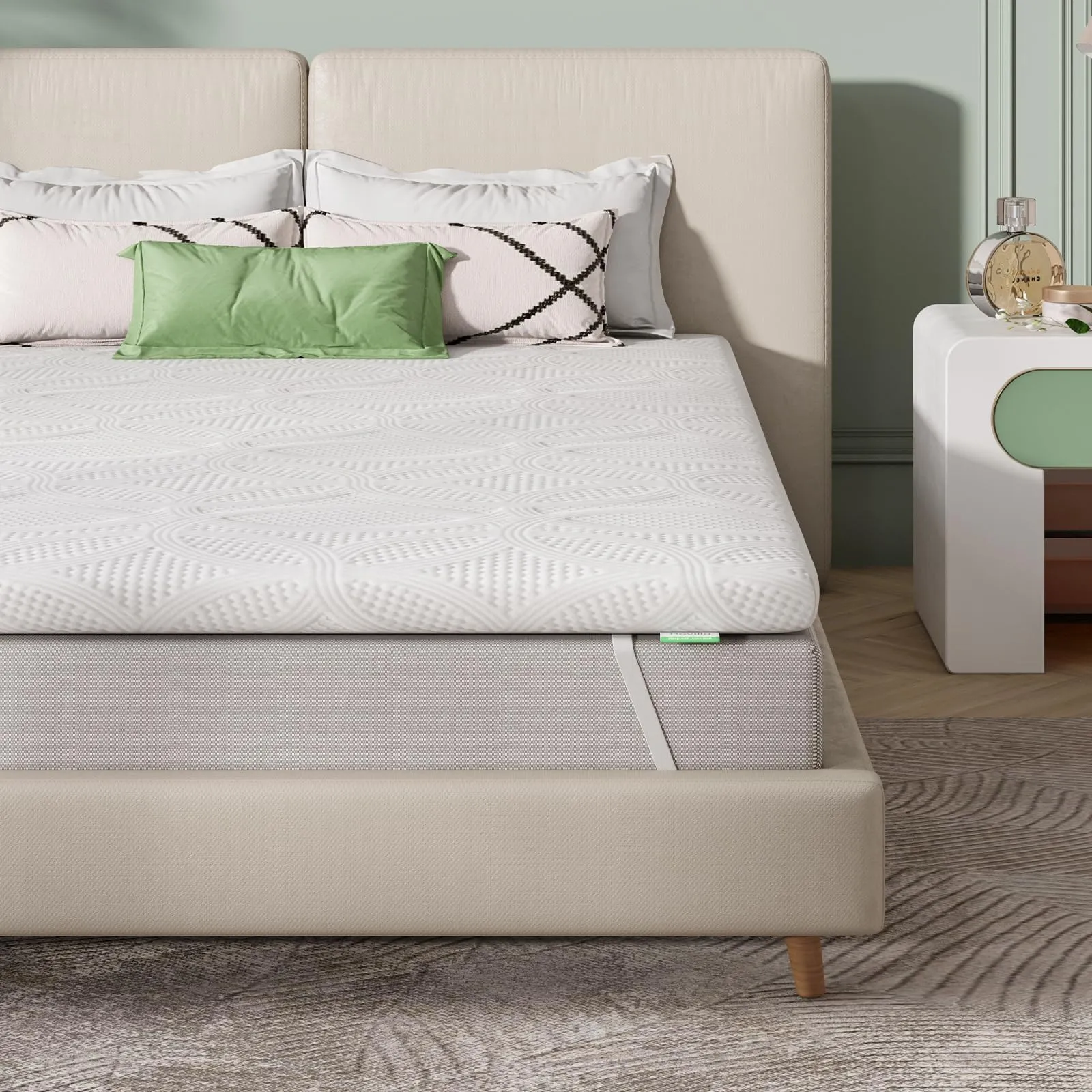 Novilla Topper Matrimoniale Memory Foam 160x190 cm - Comfort e Traspirabilità per un Sonno Rigenerante