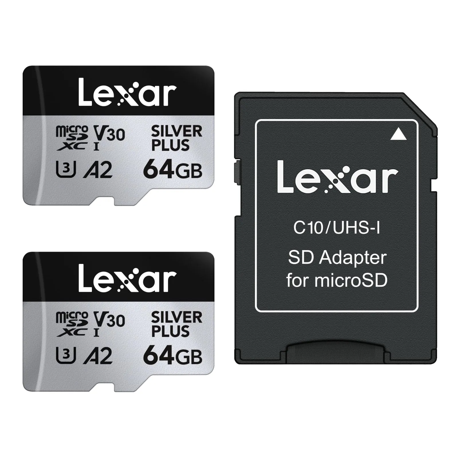 Lexar Silver Plus 64GB Micro SDXC UHS-I (2 pezzi)