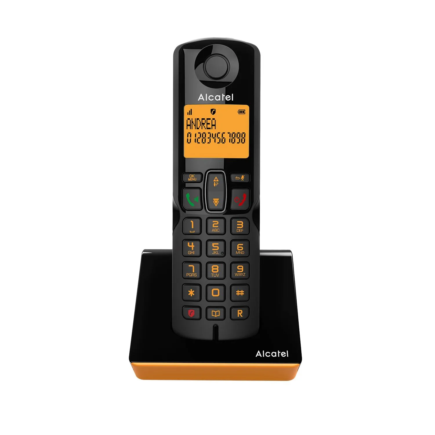 Alcatel S280 Telefono Cordless DECT Nero/Arancione