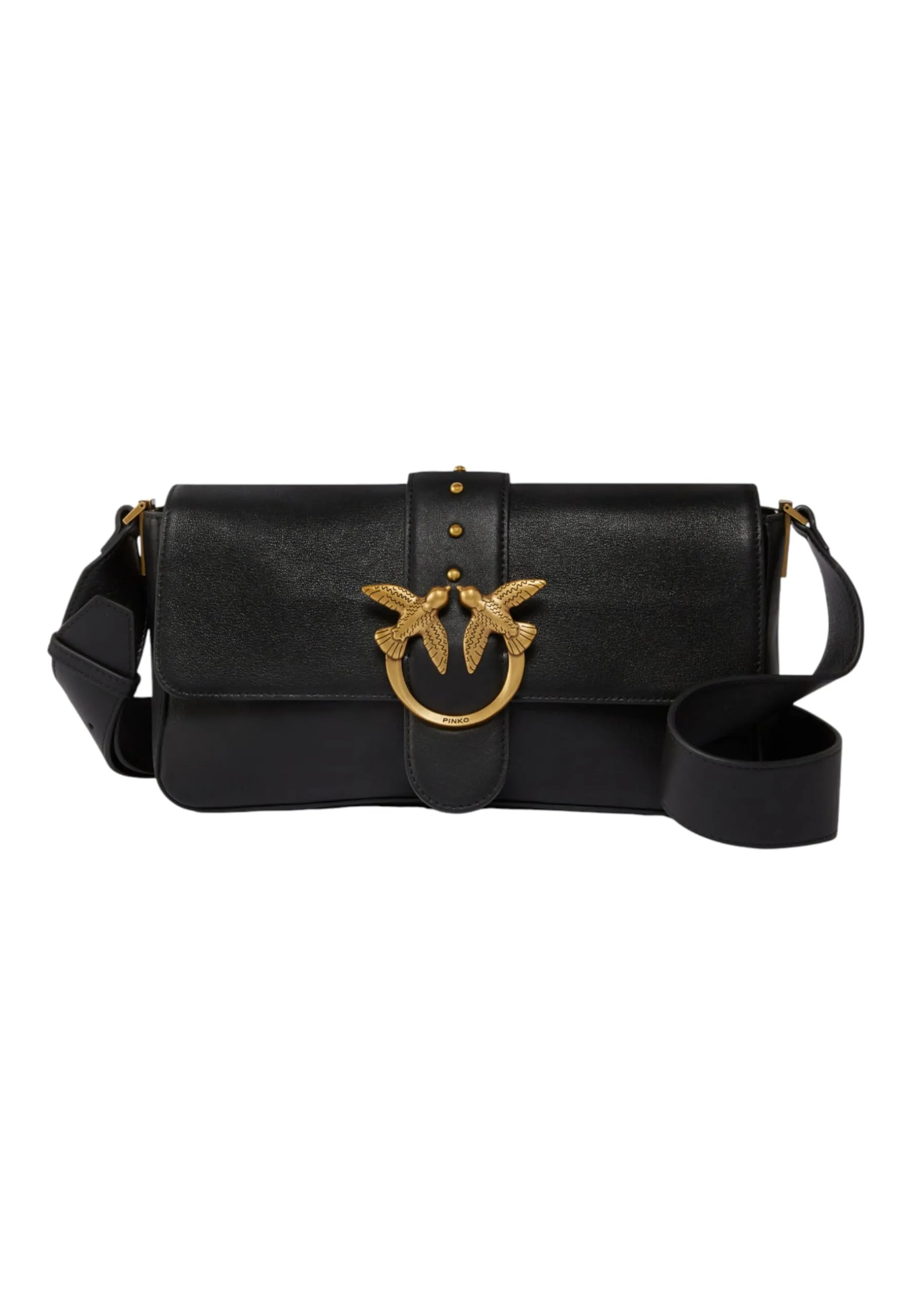 PINKO Love Bag Slouchy Nera - Borsa a Tracolla in Pelle per Donna