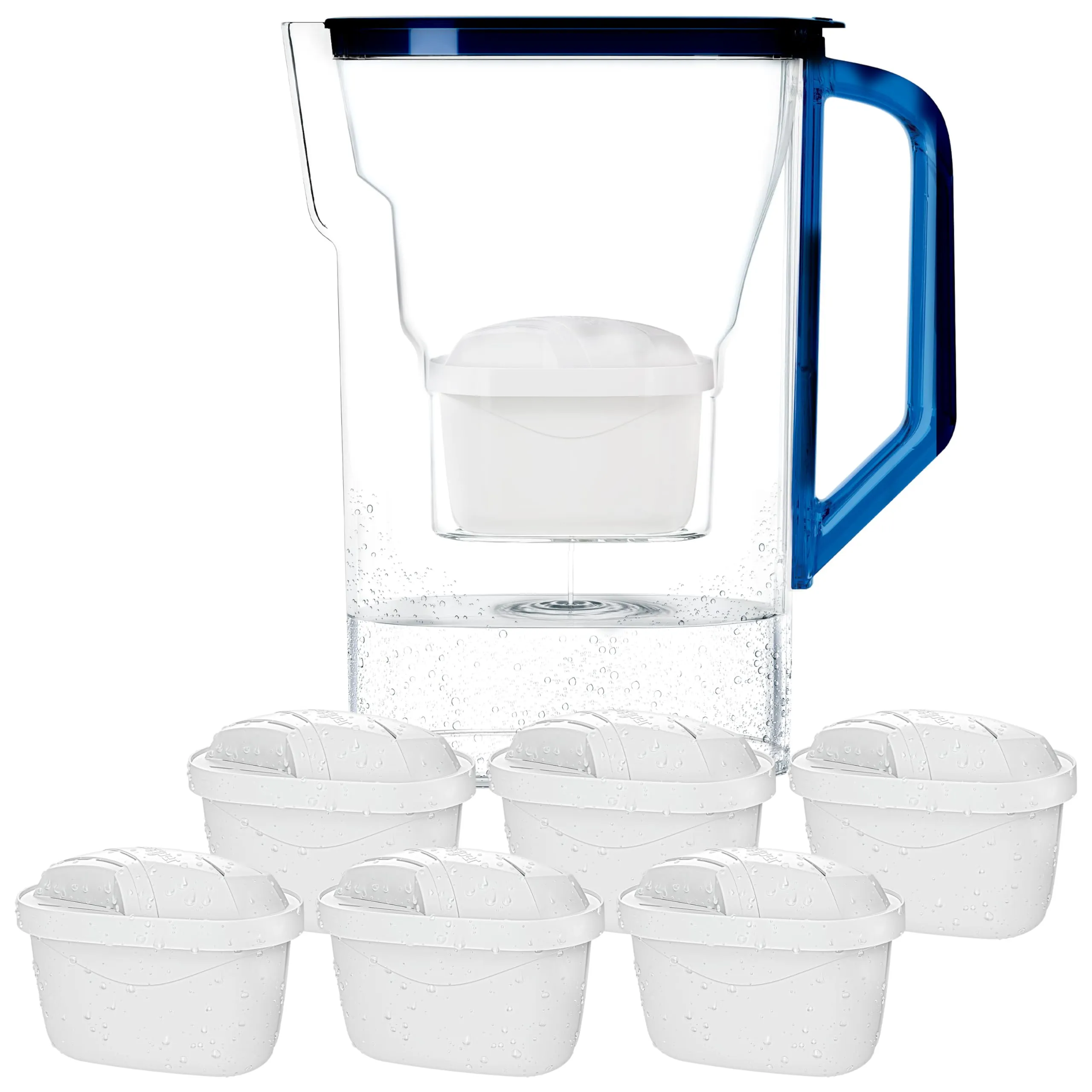 Wessper Caraffa Filtrante Blu con 6 Filtri
