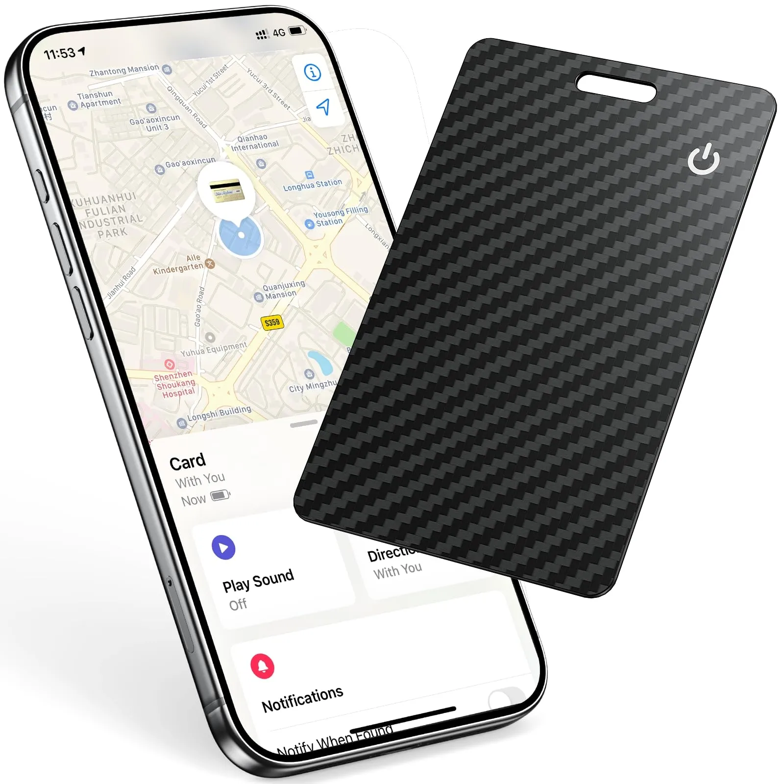 Smart Air Tracker Card Tag Compatibile con Apple Dov'è (iOS)