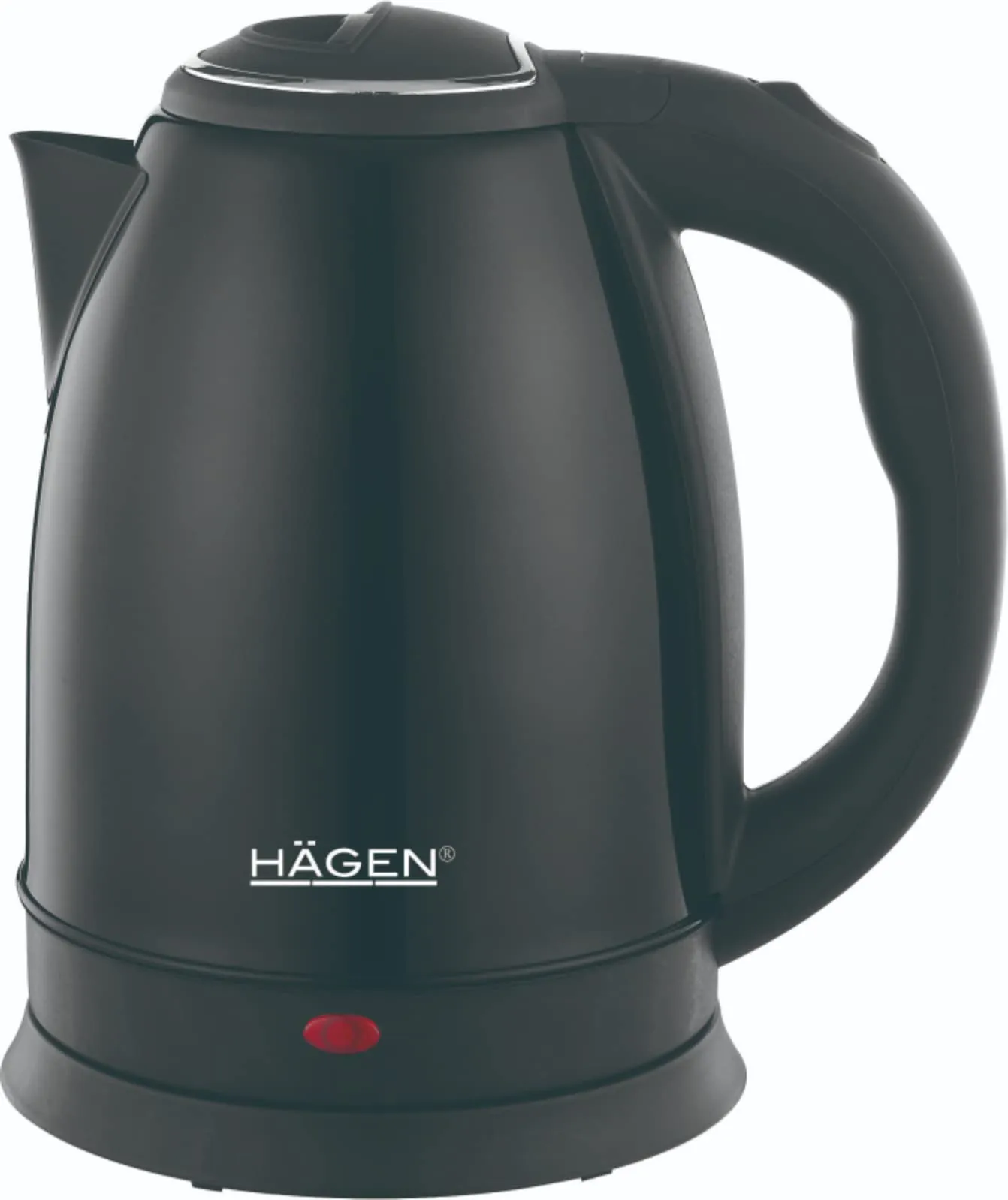 Hagen Bollitore Elettrico Cordless in Acciaio Inox, 1.8L, Nero