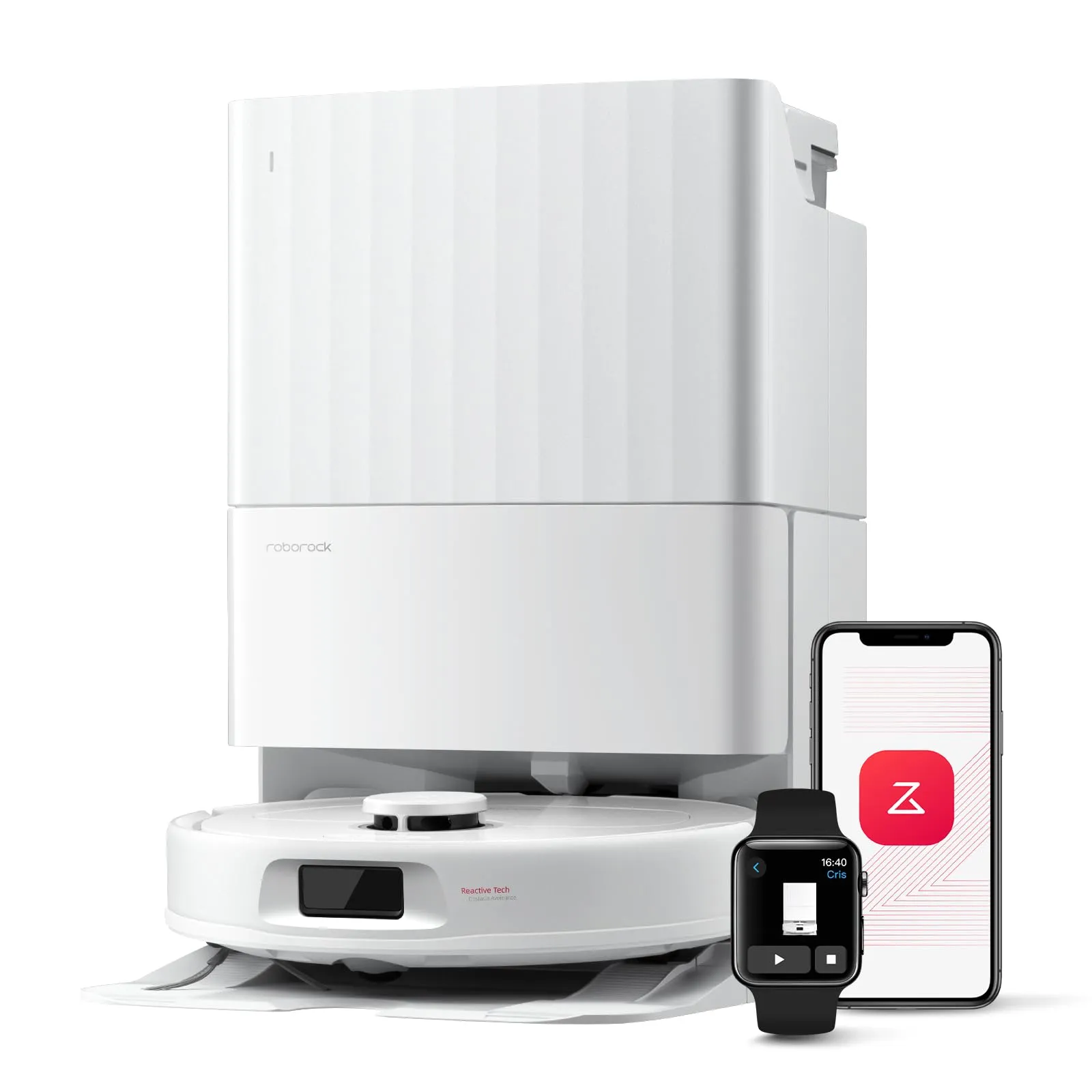 Roborock QV35A Robot Aspirapolvere Lavapavimenti con Base Multifunzione