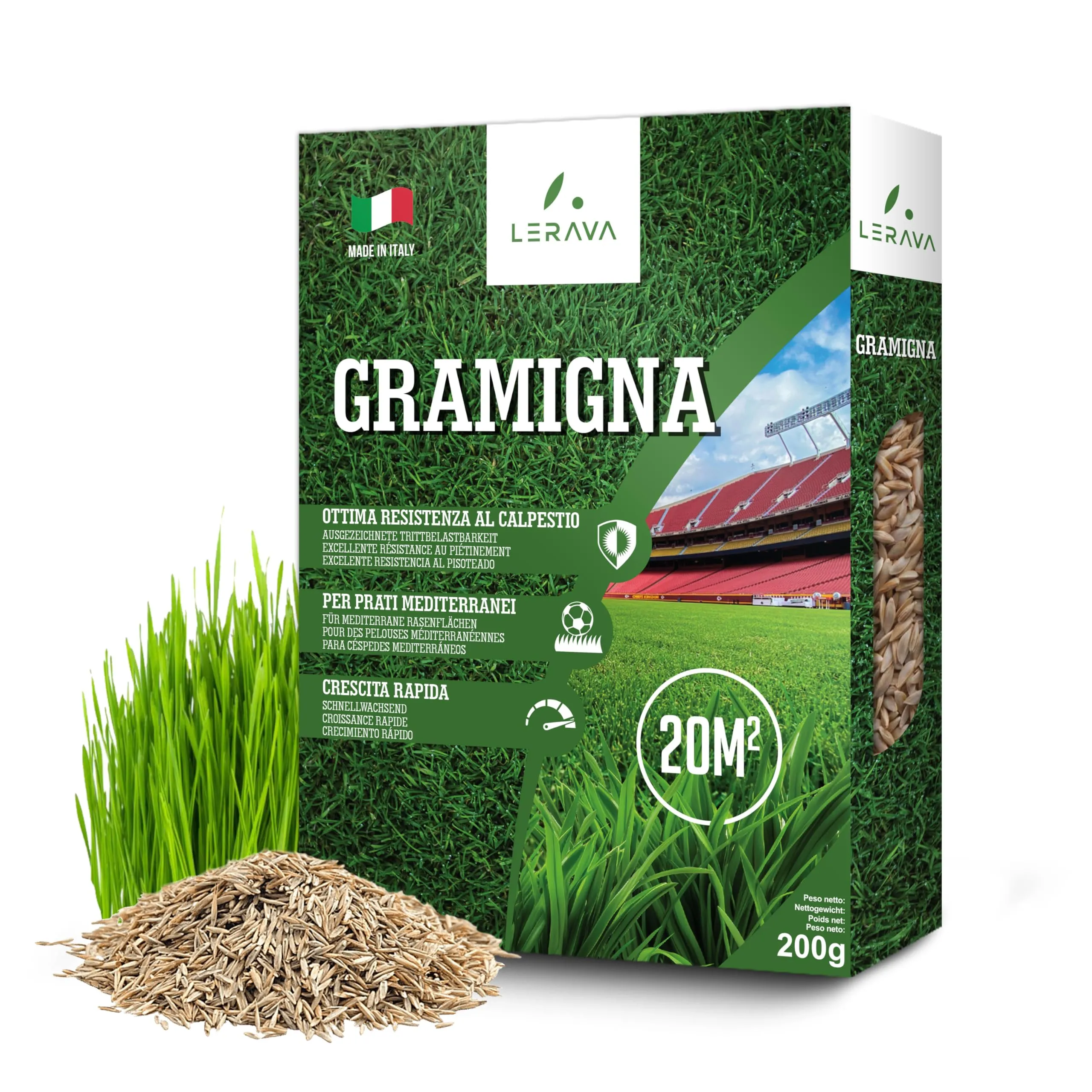 LERAVA® Semi Gramigna per Prato Calpestabile - 20m²