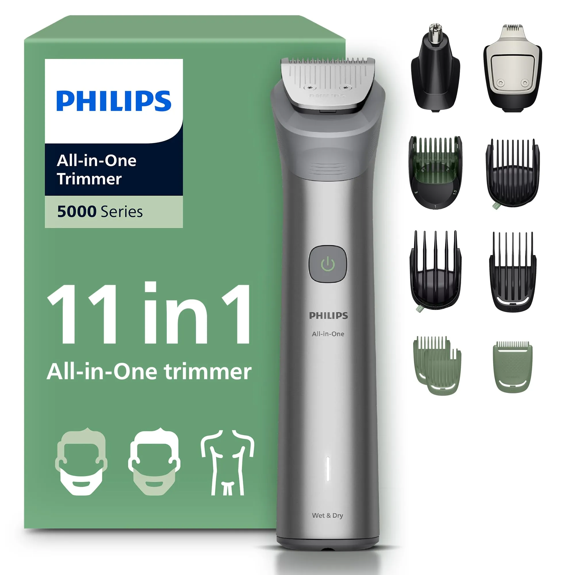 Philips Multigroom Serie 5000 MG5951/15 - Rifinitore All-in-one 11 in 1