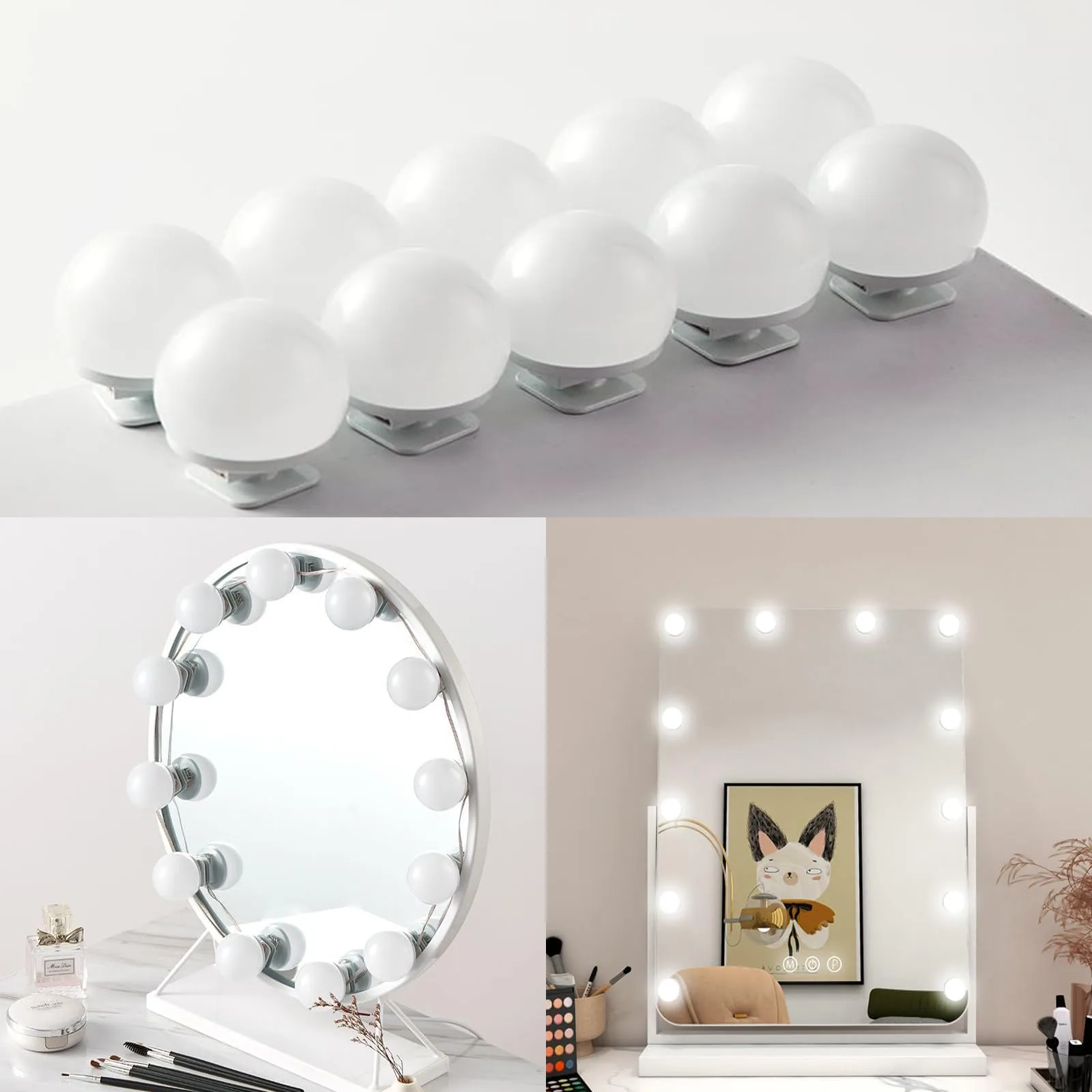 Luci da Specchio LED Hollywood con 10 Lampadine Regolabili