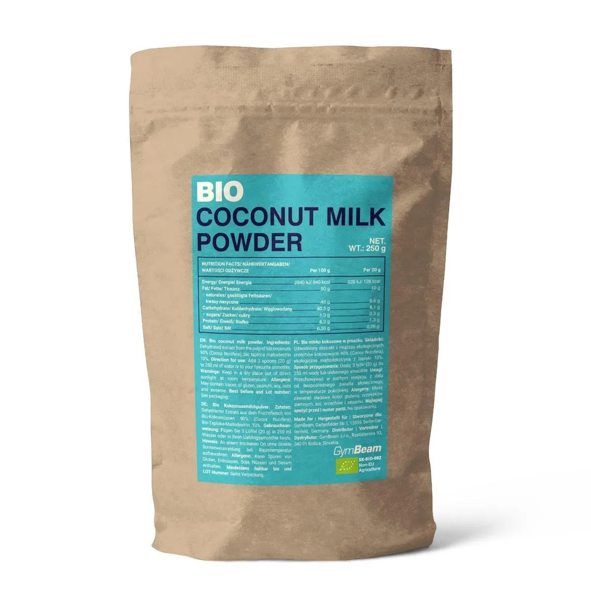 GymBeam Latte di Cocco in Polvere BIO 250g