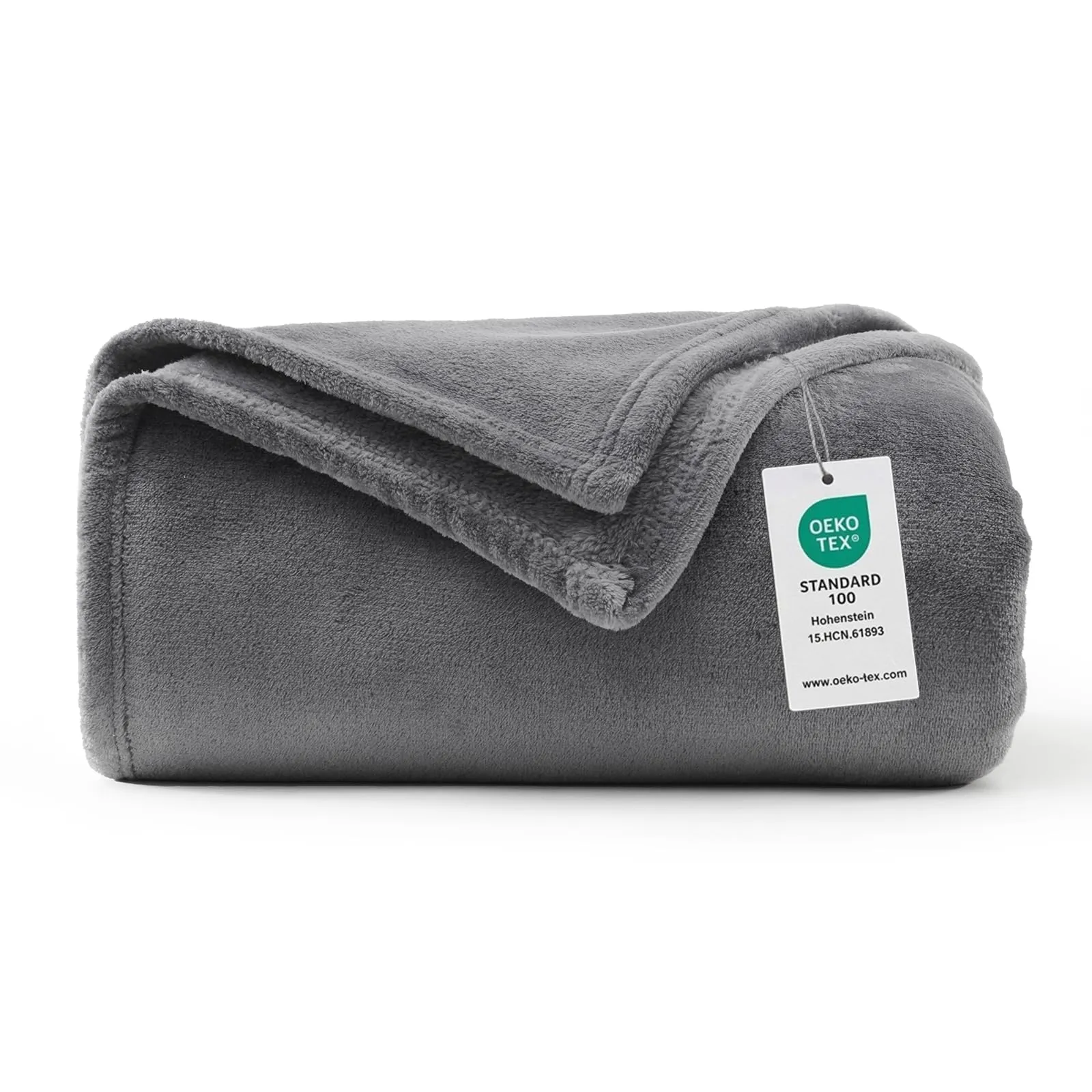 WAVVE Coperta Plaid Pile di Flanella Grigia 150x200 cm