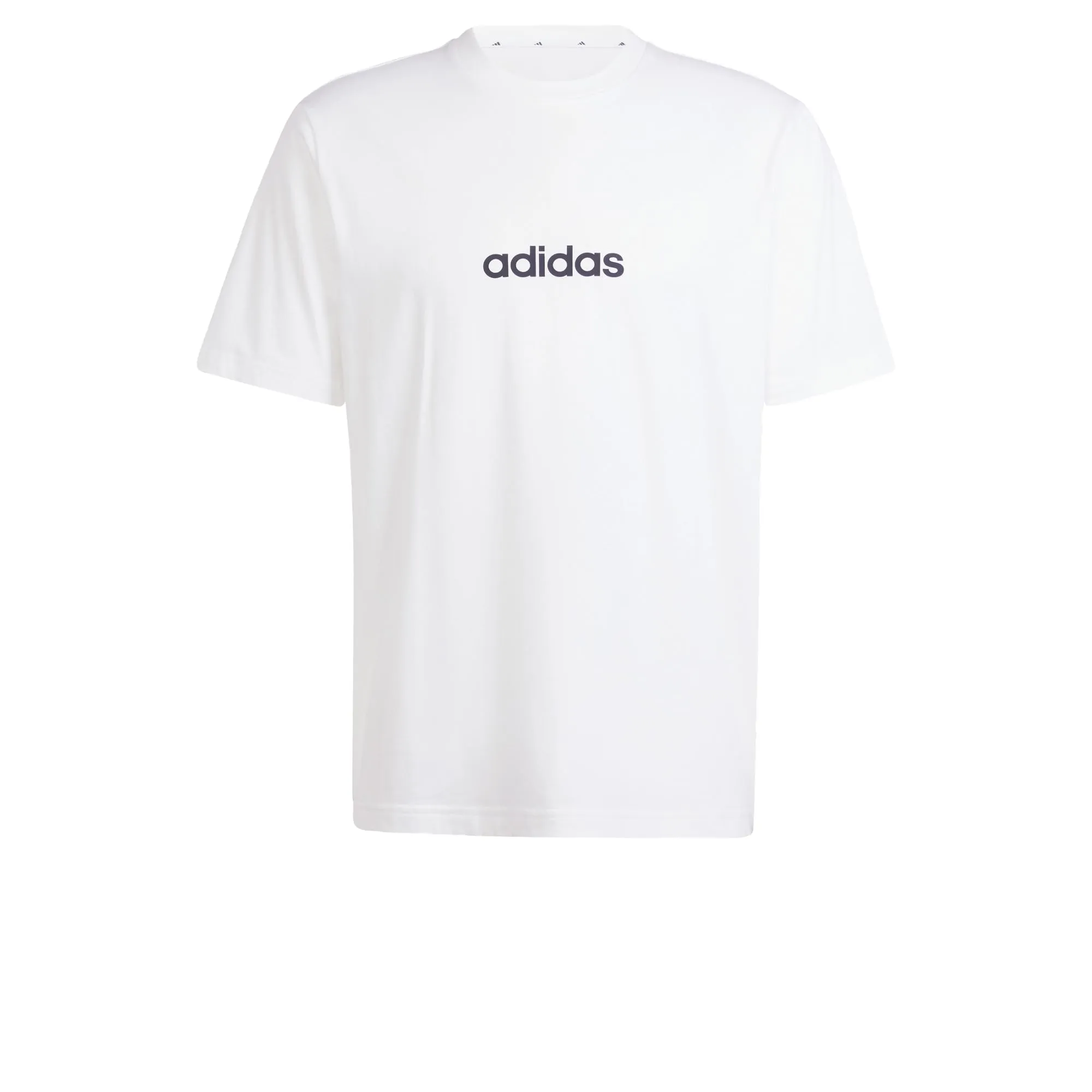 Adidas Essentials Linear Single Jersey Tee - Maglietta Uomo Bianco/Nero