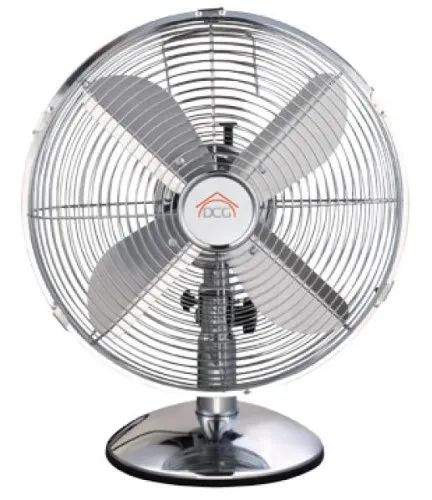 DCG Eltronic VE1612SS Ventilatore da Tavolo Oscillante in Acciaio Inox