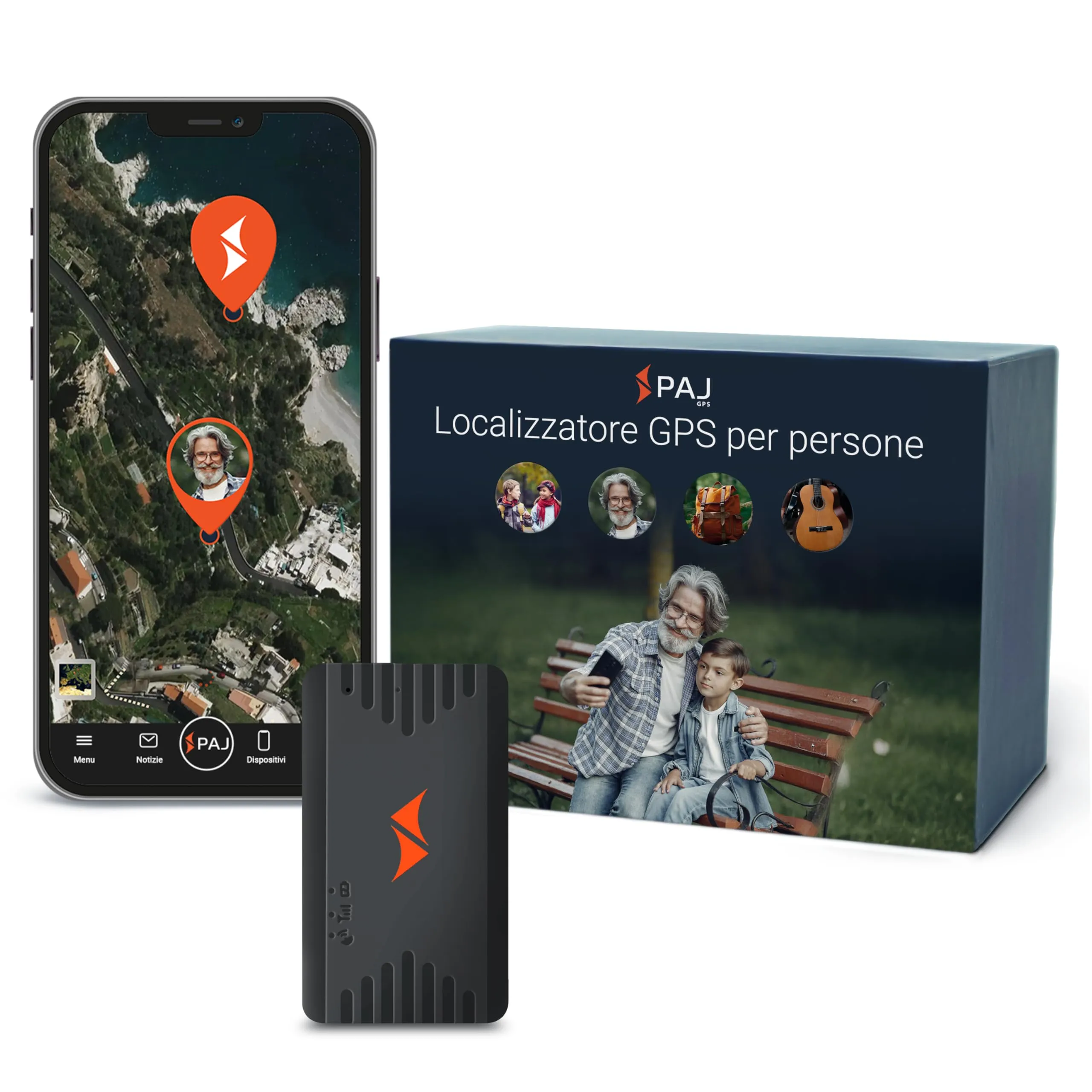 PAJ People Finder 4G - Mini GPS Tracker per Bambini, Anziani e Oggetti
