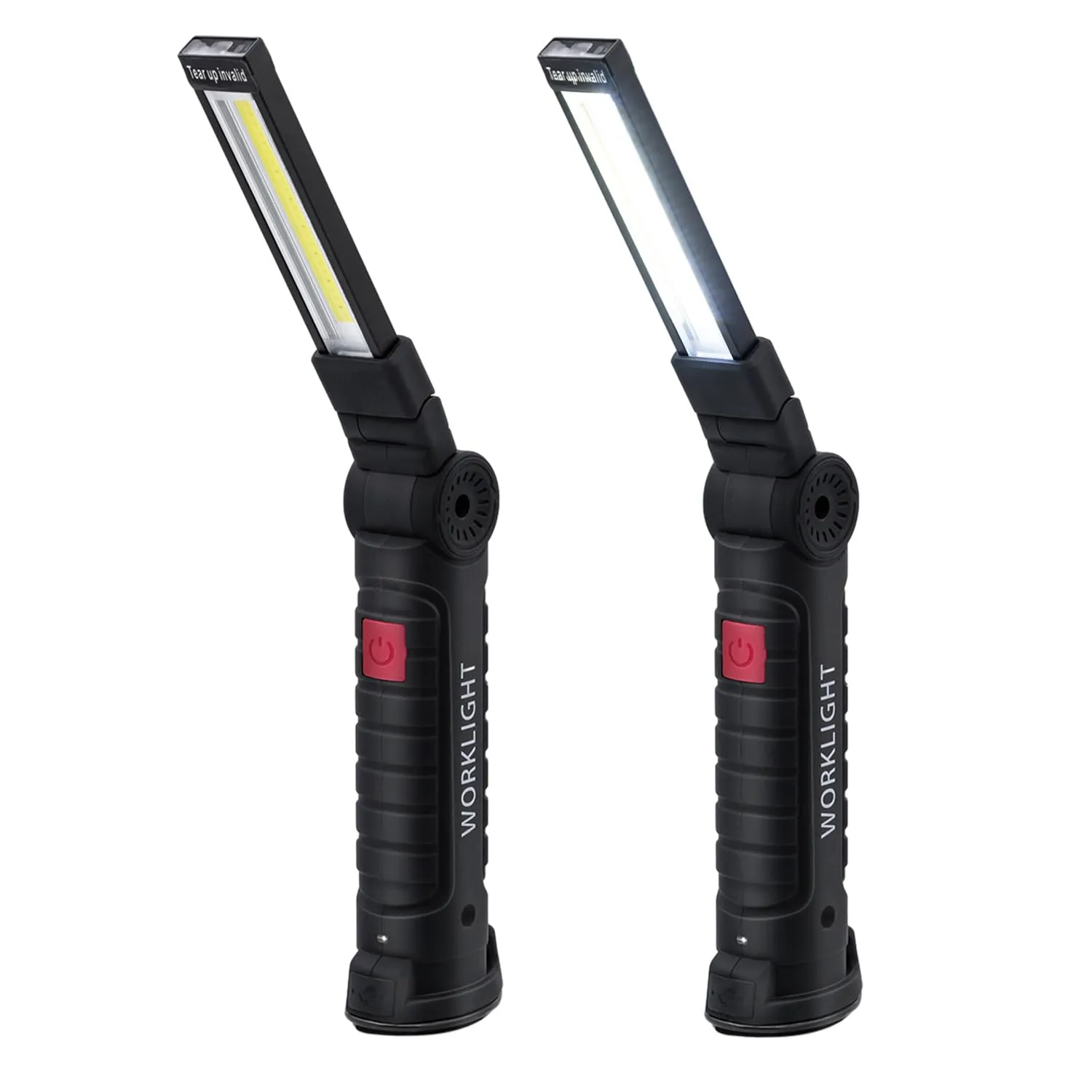 Wigearss 2 Pezzi Torcia Magnetica Ricaricabile USB Lampada da Lavoro Officina Luce LED COB Portatile