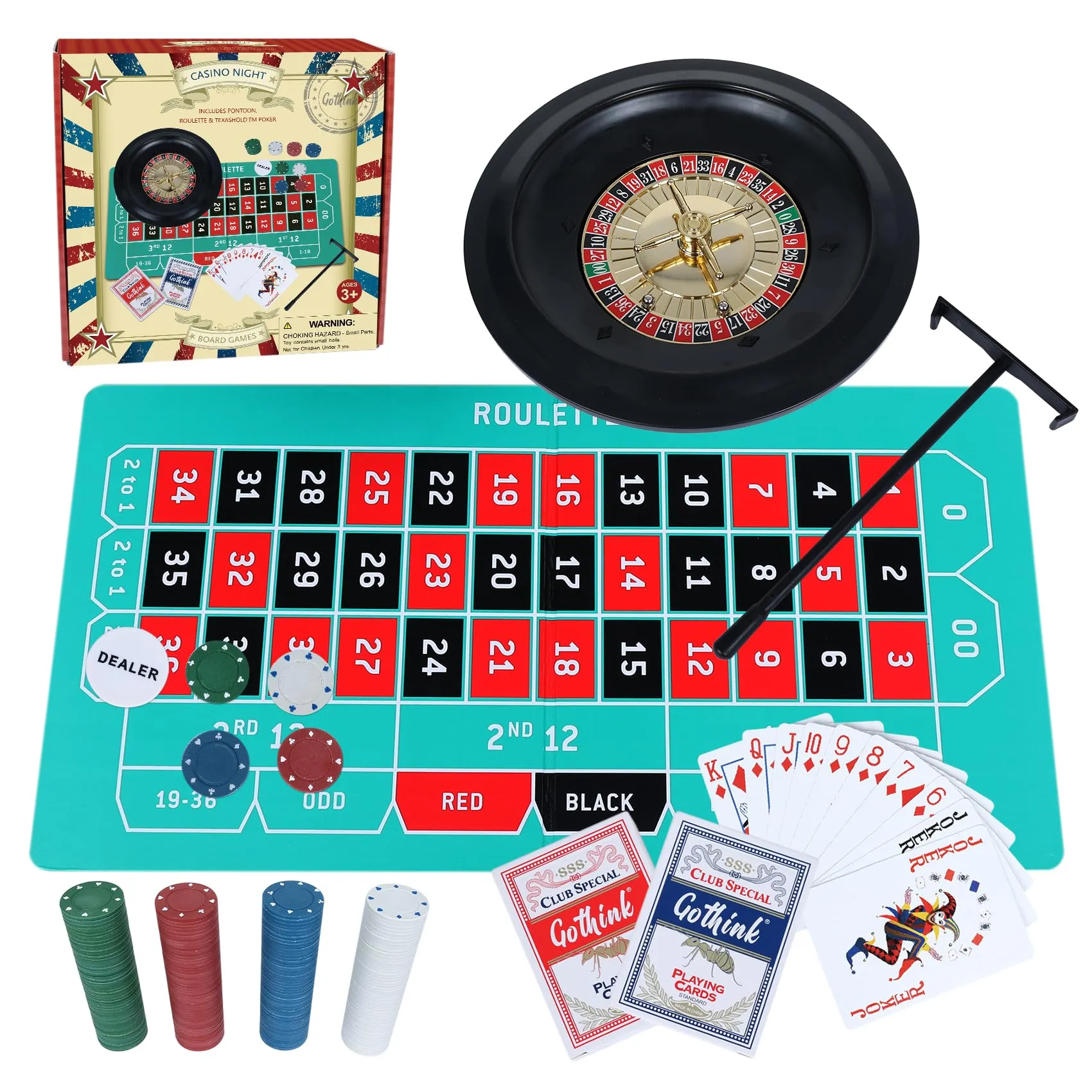 Set Roulette GOTHINK con Poker Texas Hold'em