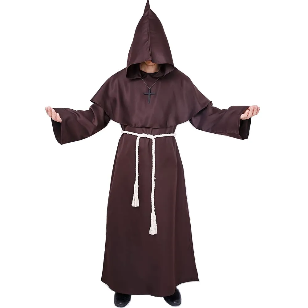 Costume da Monaco Myir JUN - Accappatoio Medievale Rinascimentale per Halloween e Carnevale