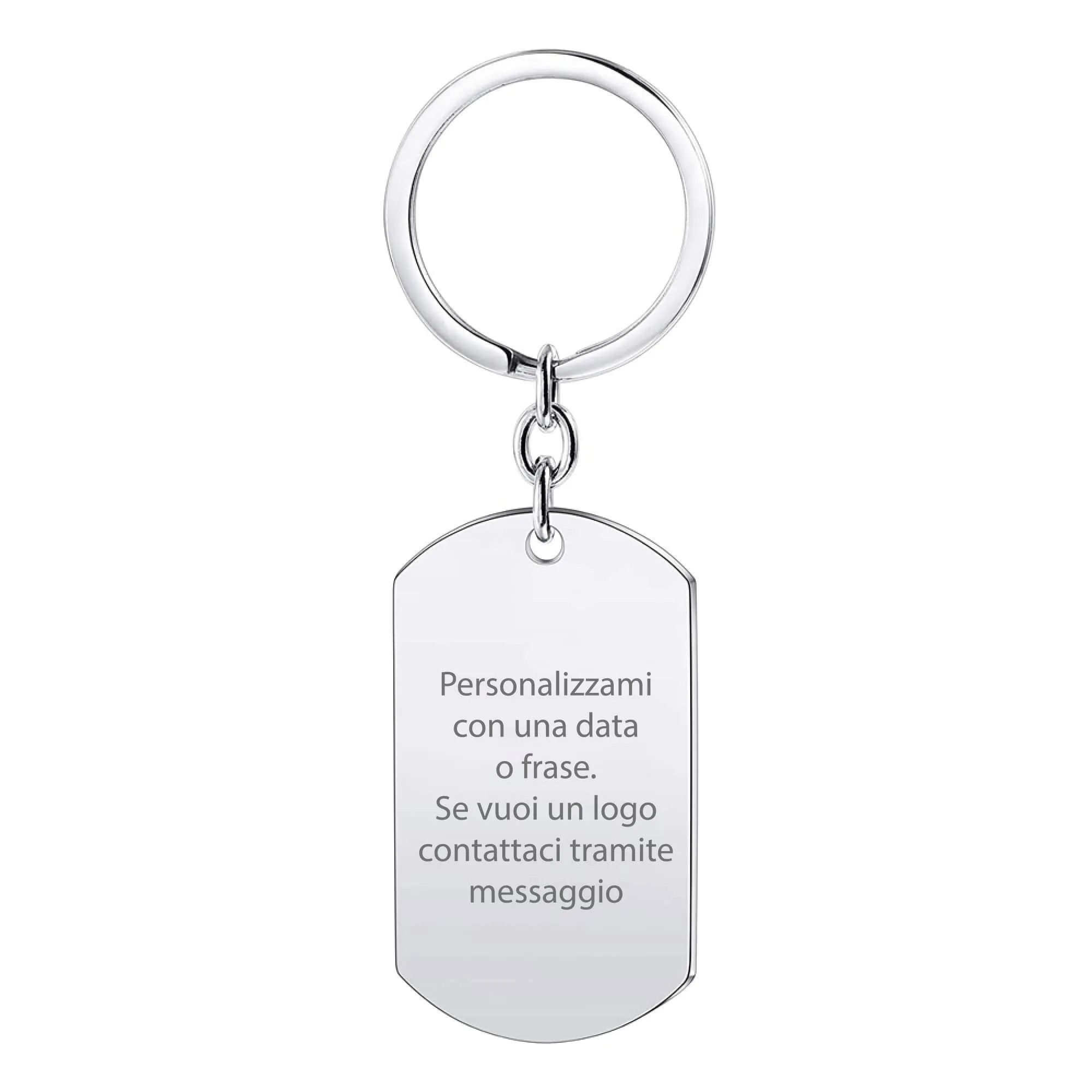 Stileitaliano Portachiavi Personalizzato Piastrina Family Argento