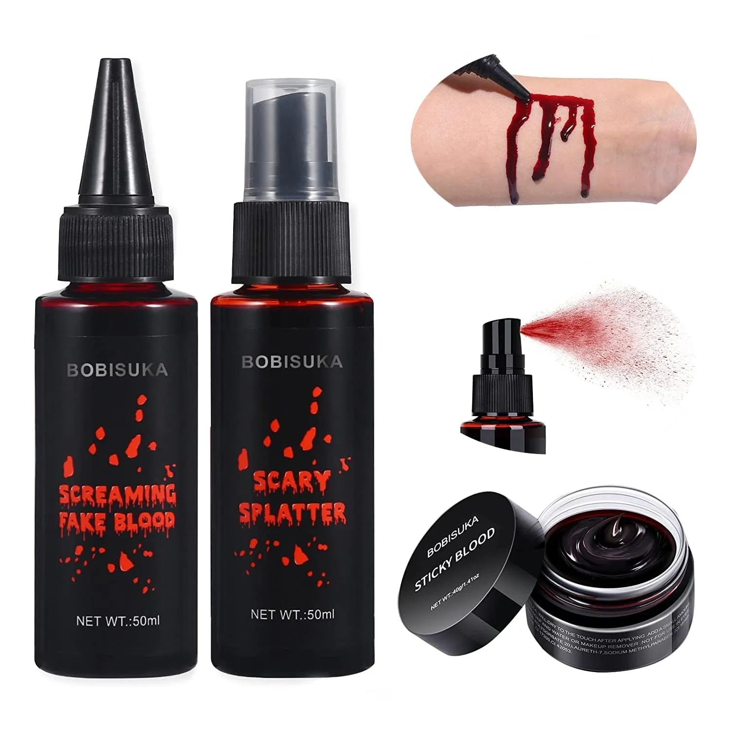 Sangue Finto Halloween Lavabile - Set Completo per Effetti Speciali Realistici