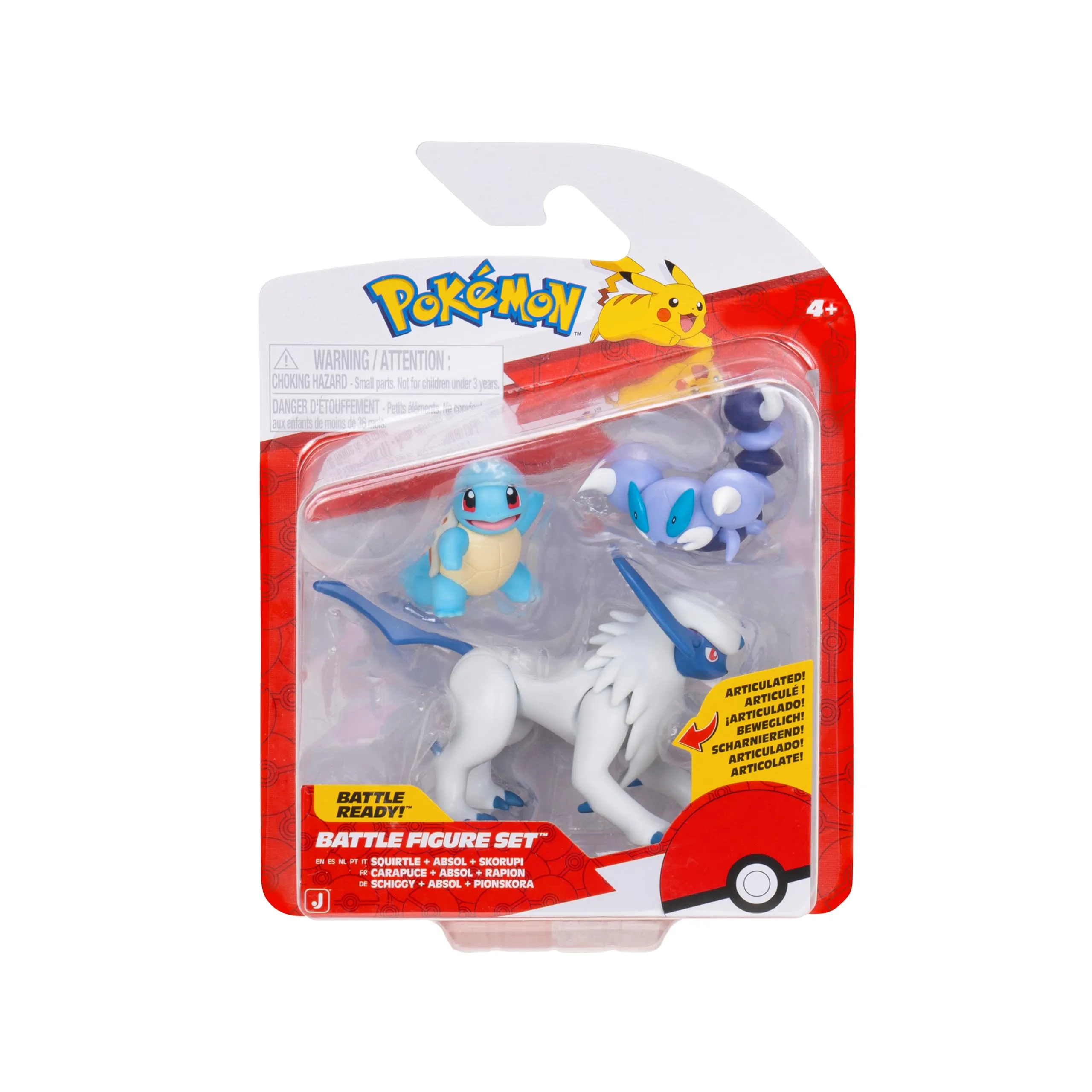 Pokémon Battle Figure Confezione da 3 – Squirtle, Skorupi e Absol