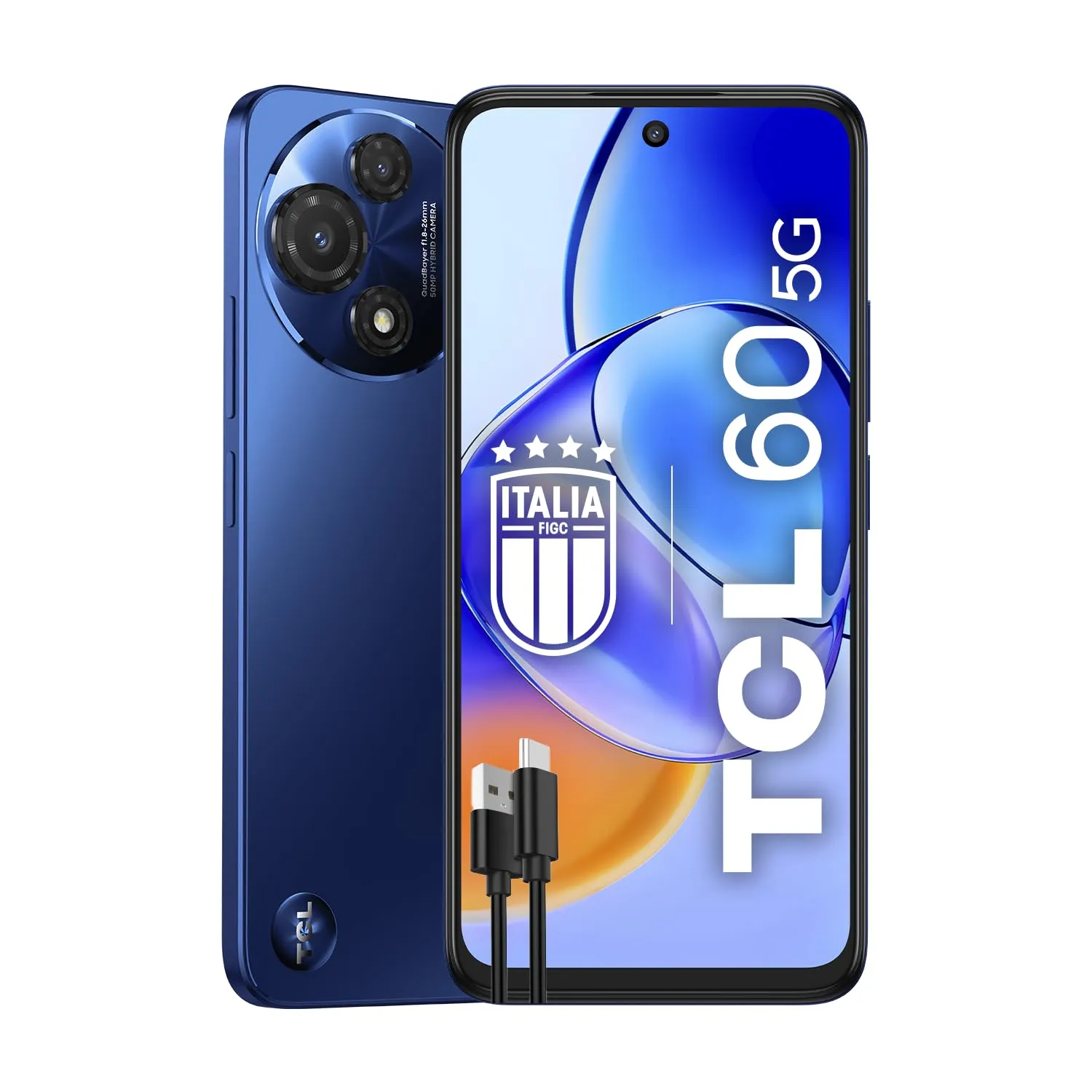 TCL 60 5G Midnight Blue con Cavo USB-C Aggiuntivo