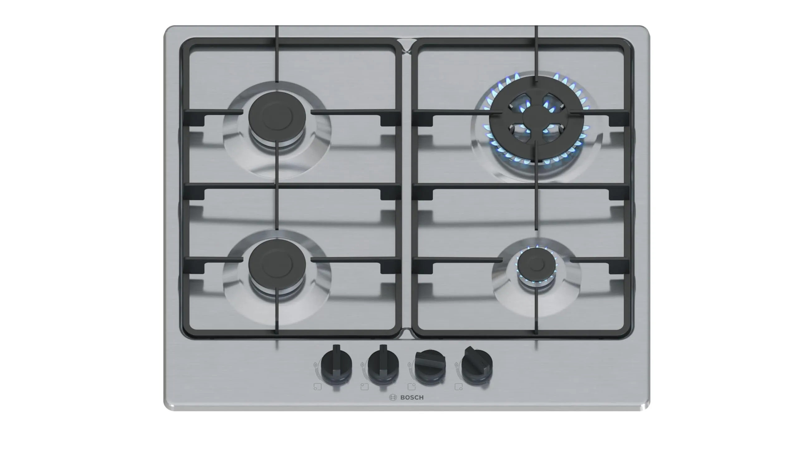 Piano Cottura Bosch PGH6B5K60 Serie 4 a Gas, 60 cm, Inox