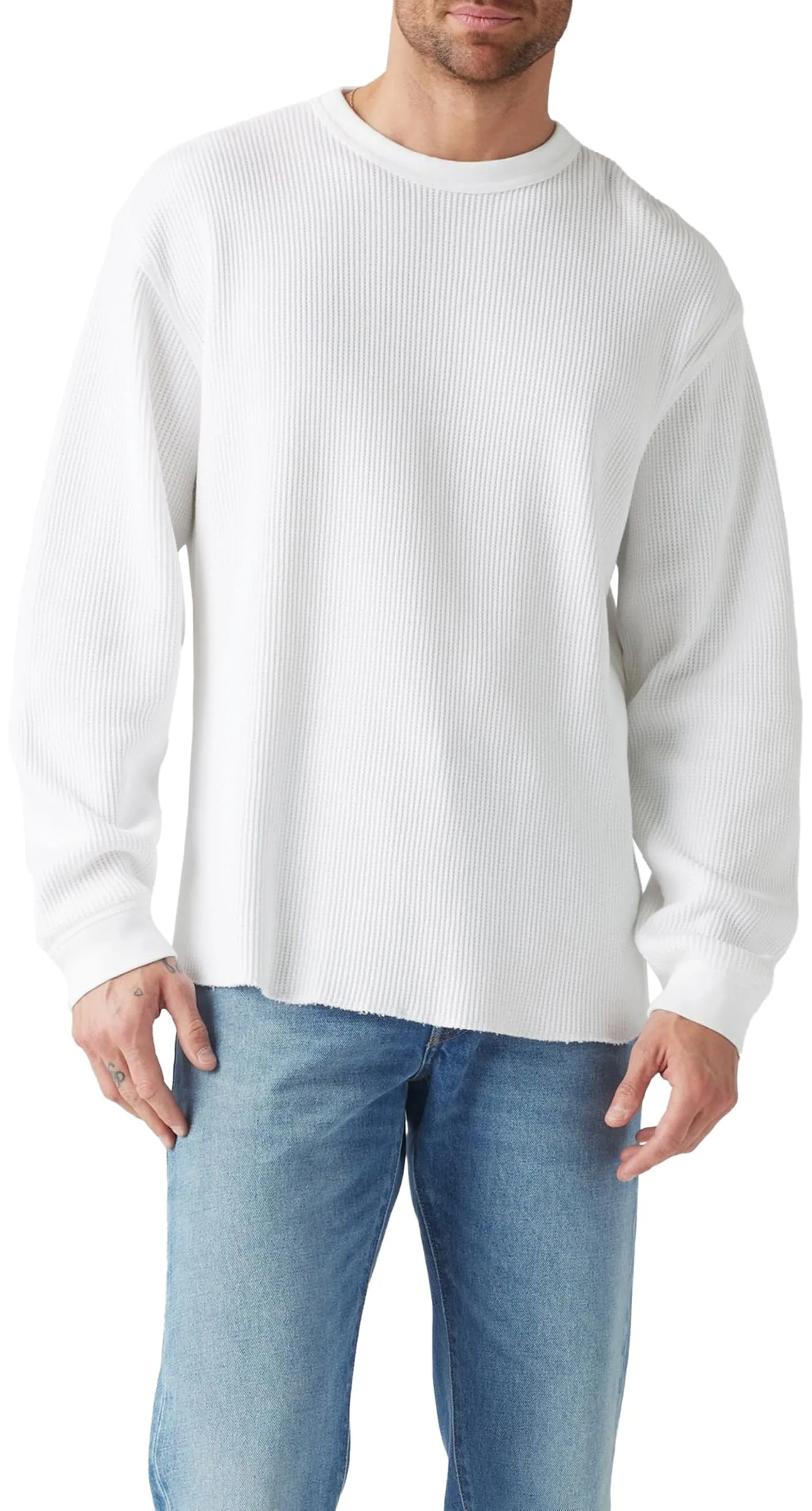 Levi's LS RLX Thermal Tee T-Shirt, Bianca, L Uomo