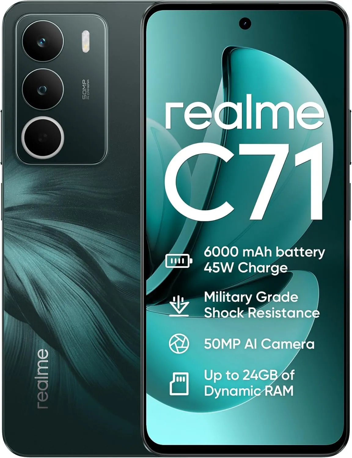 realme C71 Smartphone 8+256GB Verde