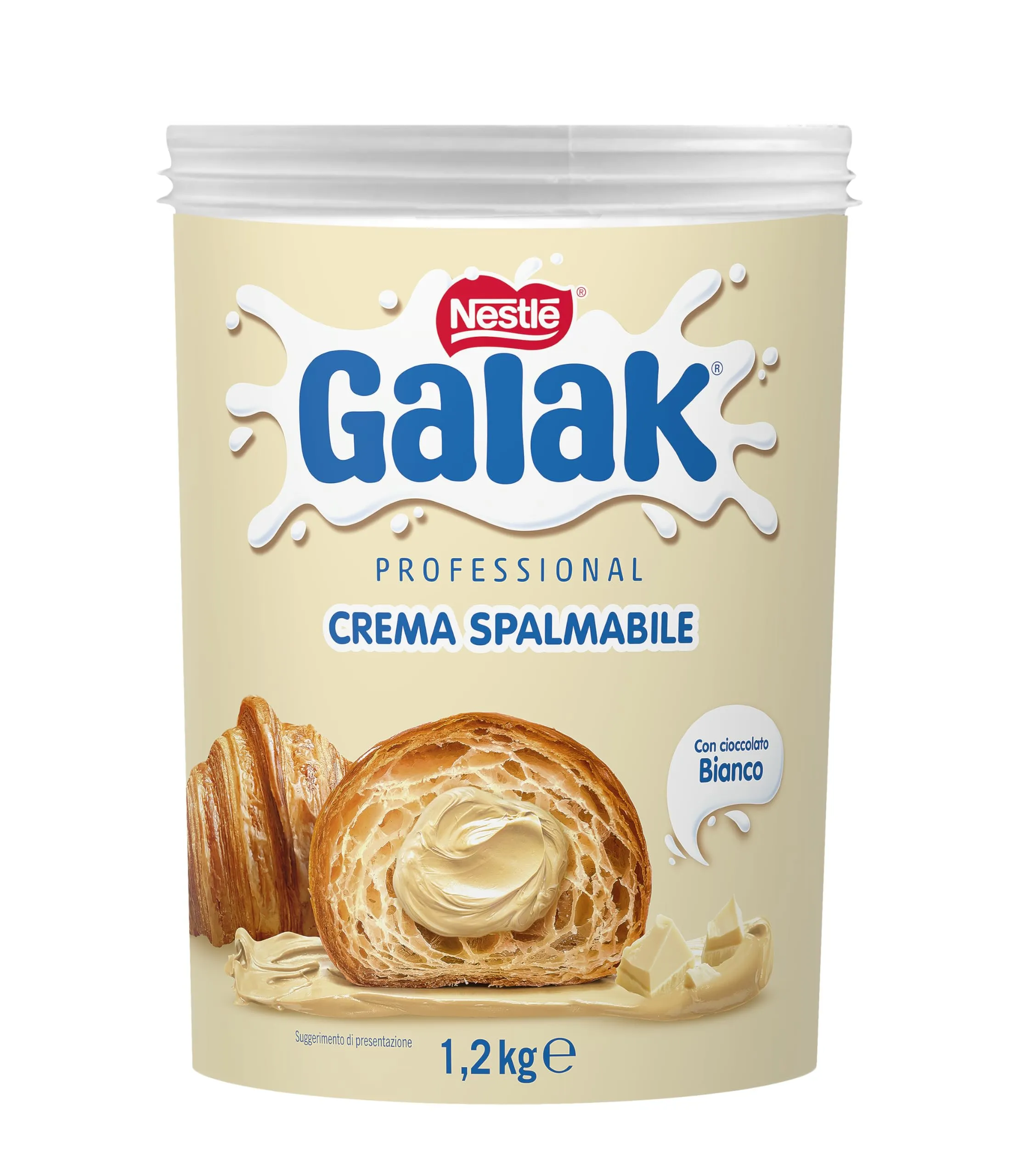 GALAK PROFESSIONALE Crema Spalmabile al Cioccolato Bianco - Secchiello 1,2kg