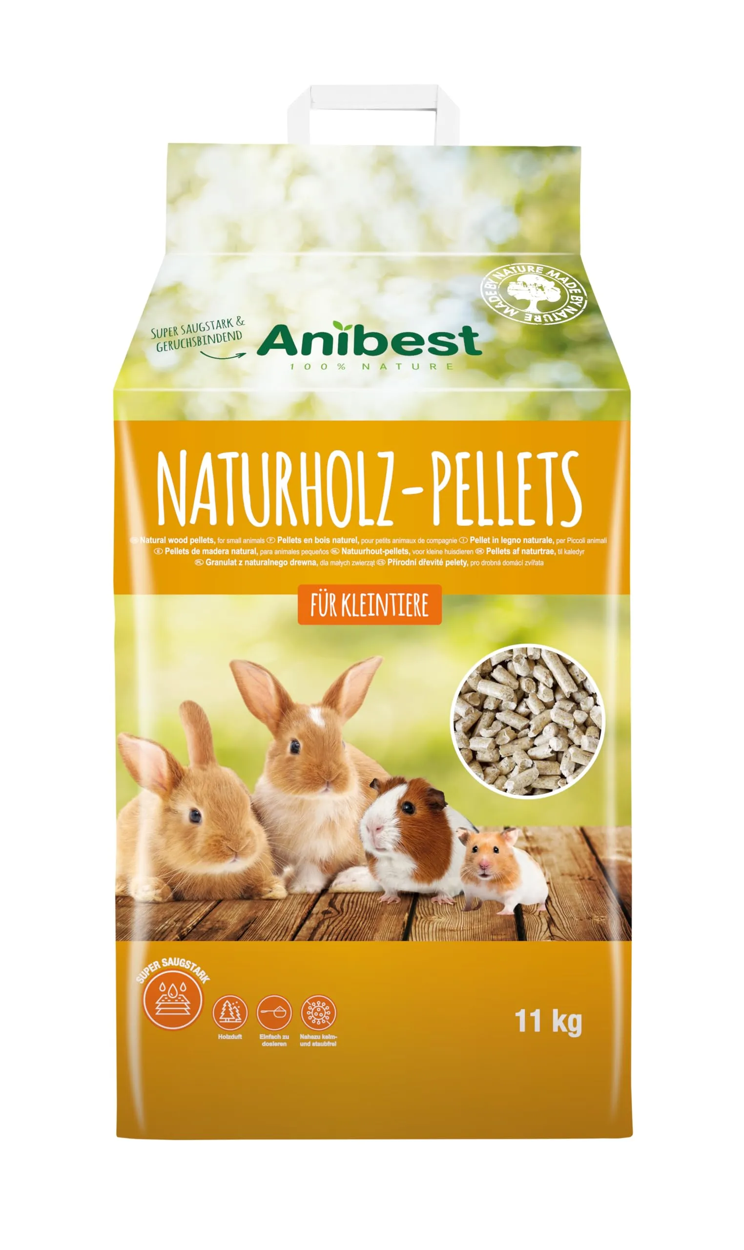 Anibest Pellet di piccoli animali, 100% lettiera naturale