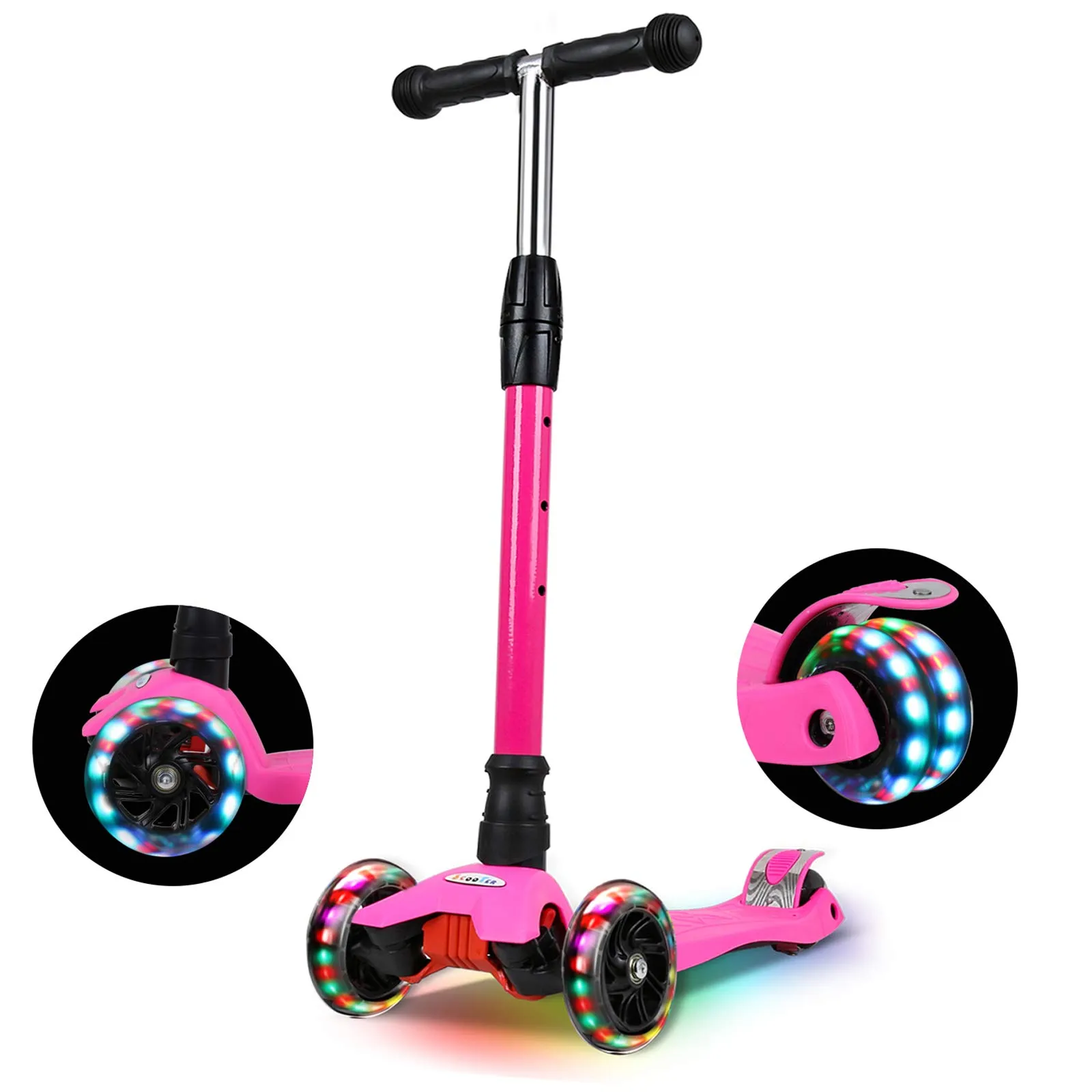IMMEK Monopattino per Bambini a 3 Ruote con LED Lampeggianti