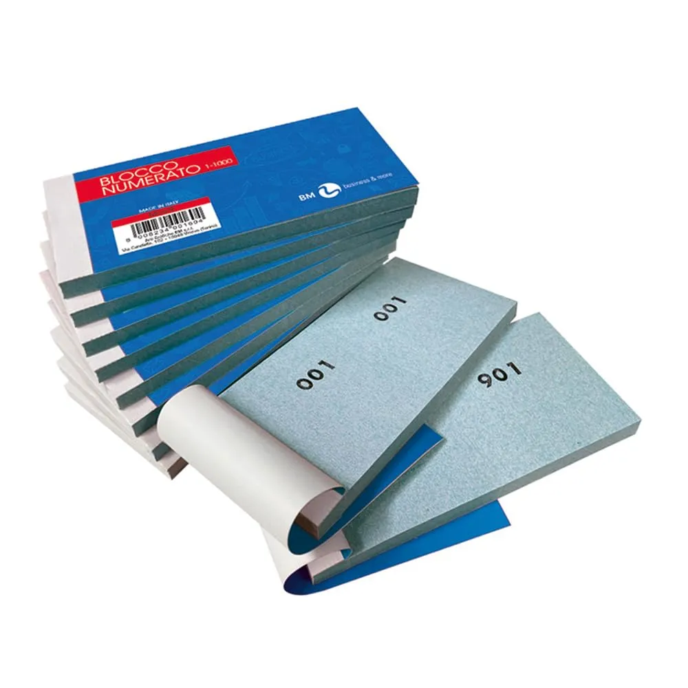 Blocchetti Numerati BM BeMore Mod. 9 (1-1000) - 10 Blocchi Colorati