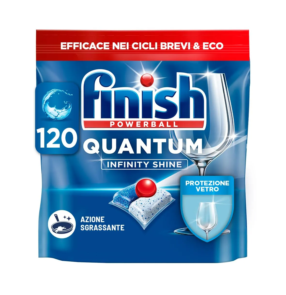 Finish Quantum Infinity Shine Pastiglie Lavastoviglie, 240 Capsule