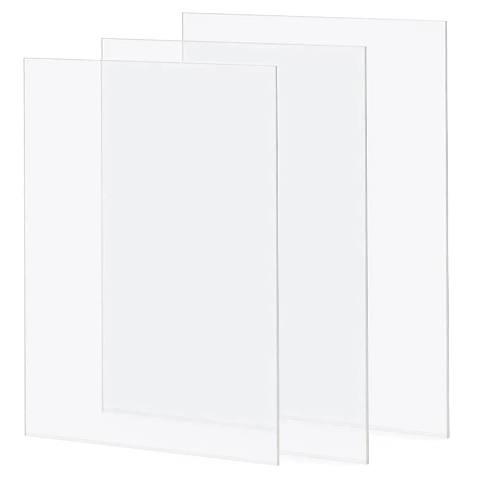 GSHUR Confezione da 3 Fogli Acrilico Trasparente A3 - Plexiglass 2mm per Decorazioni e Fai Da Te