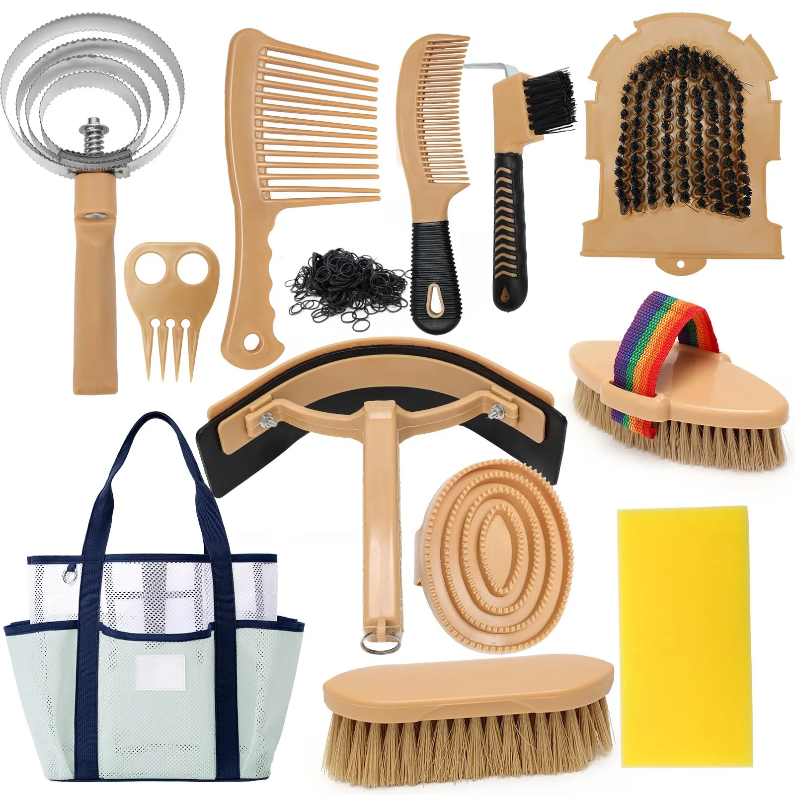 IDUNSEED Kit Toelettatura Cavallo 13 Pezzi - Cura Completa e Igiene