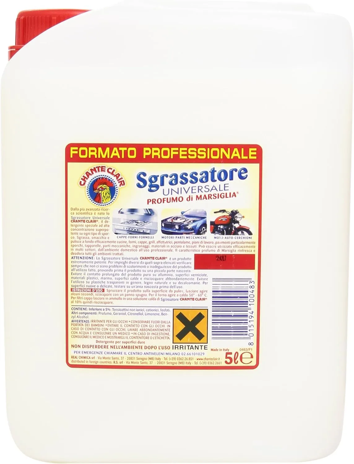 Chanteclair Sgrassatore Universale Profumo di Marsiglia - 5 Litri