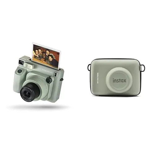 Fujifilm INSTAX WIDE 400 Verde - Fotocamera Istantanea Analogica con Custodia