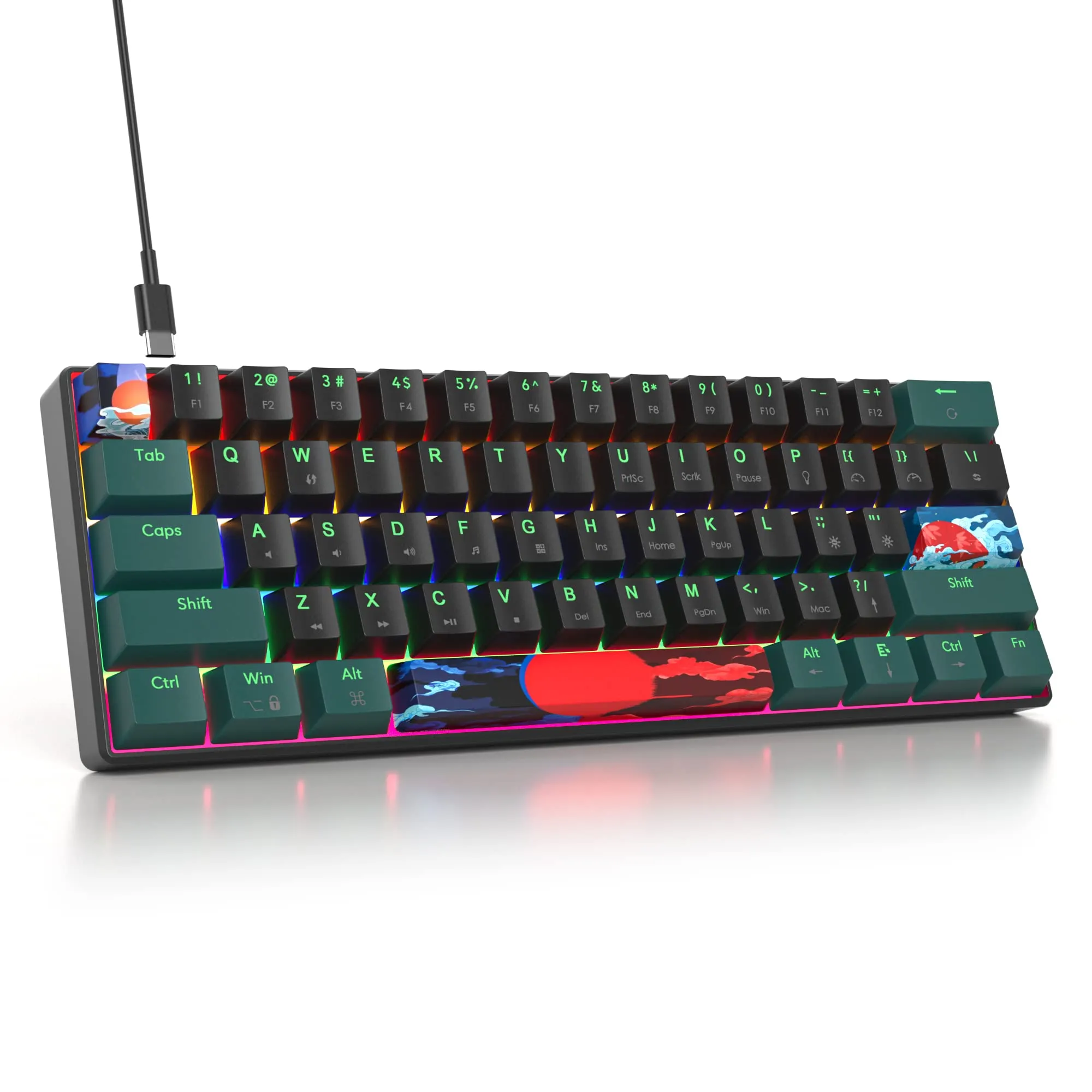 SOLIDEE Tastiera da Gioco Meccanica Interruttori Rossi Lineari LED RGB