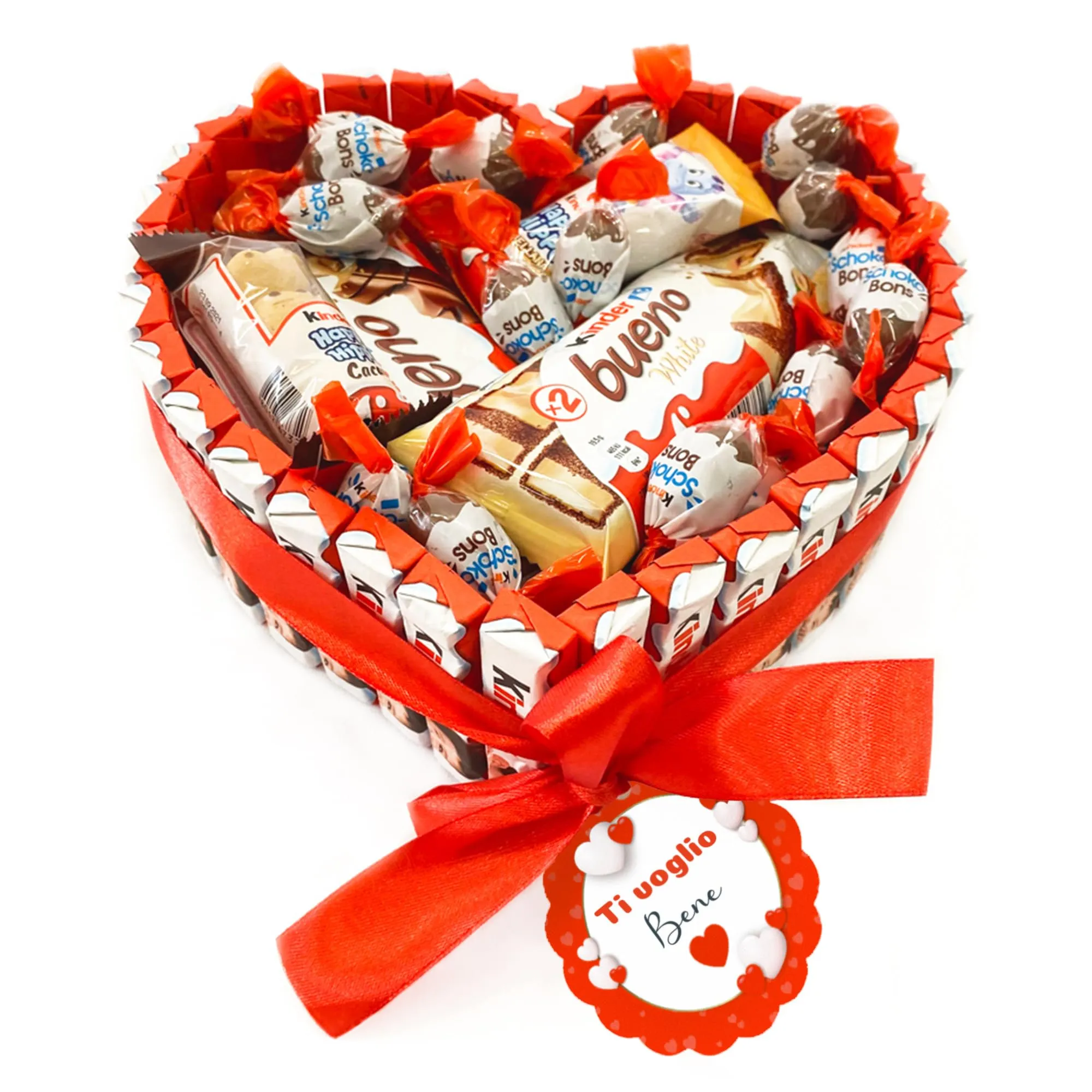 Onza Box Dolci Kinder Bueno Regalo - Cuore di Cioccolato Assortito