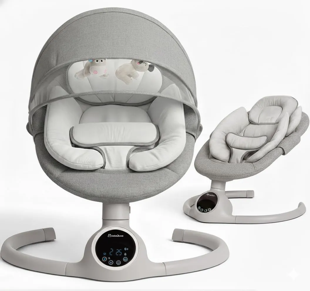 BEBE2LUXE Alpha: Sdraietta Neonati Regolabile e Dondolo Automatico