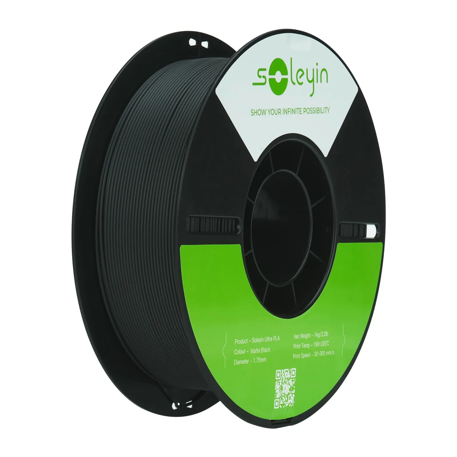 Filamento PLA Soleyin Ultra 1,75 mm - Nero Opaco - 1 kg