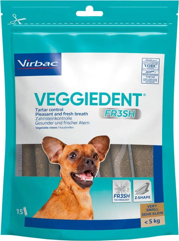 Virbac Veggiedent Strisce Dentali XS per Cani < 5 kg