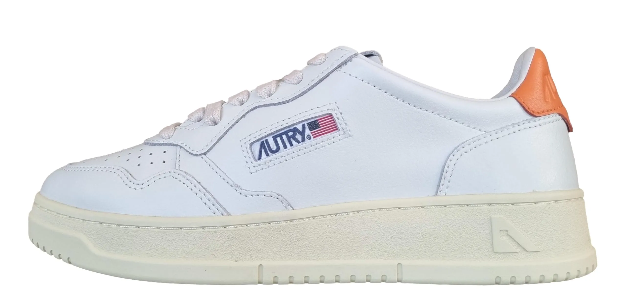 Autry Medalist LL26: Sneakers Unisex in Pelle Bianca e Arancione