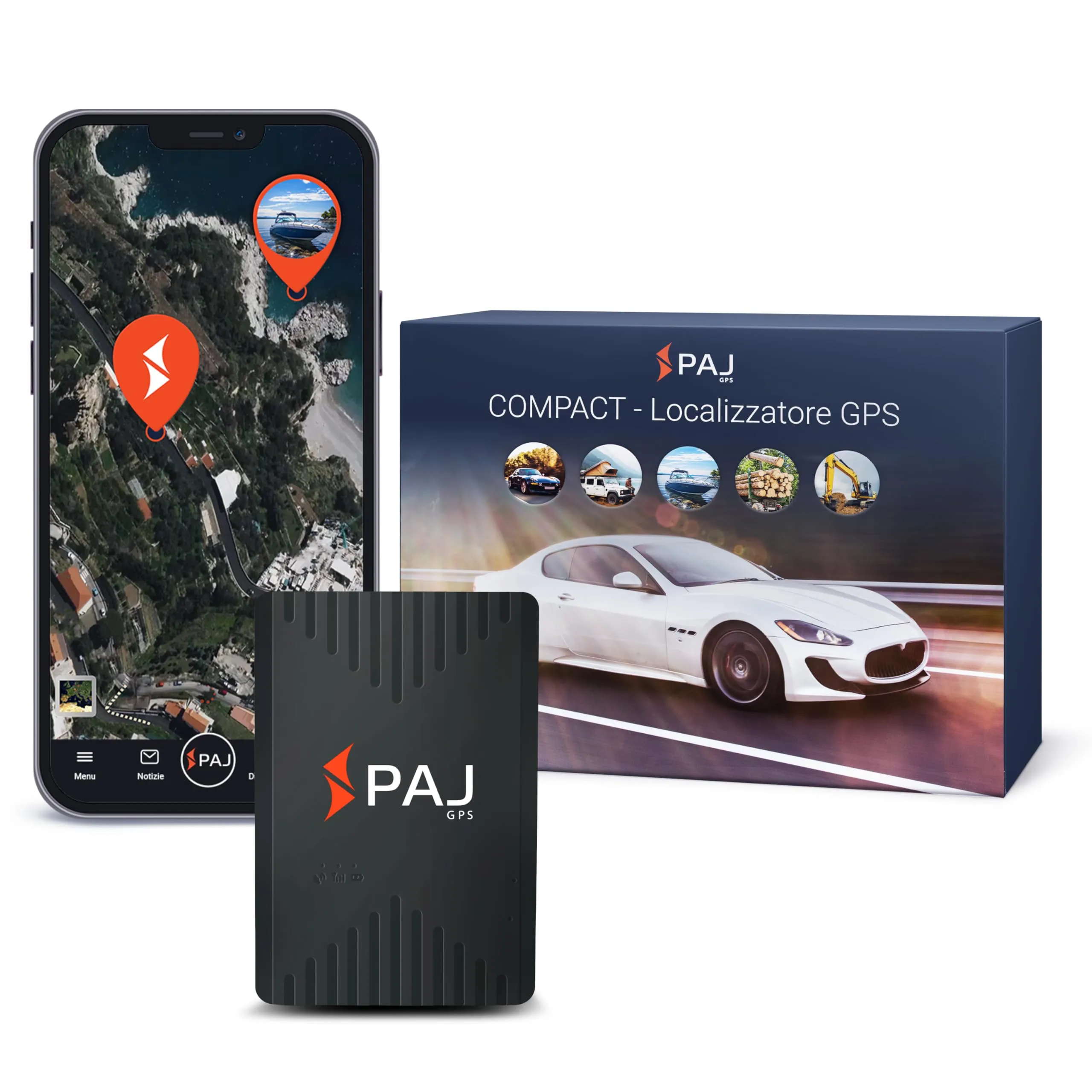 PAJ Compact Finder 4G - Localizzatore GPS per Auto, Moto e Camion