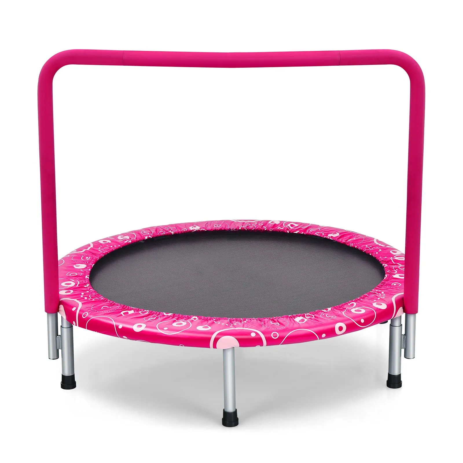 Trampolino Elastico Pieghevole per Bambini COSTWAY Rosa