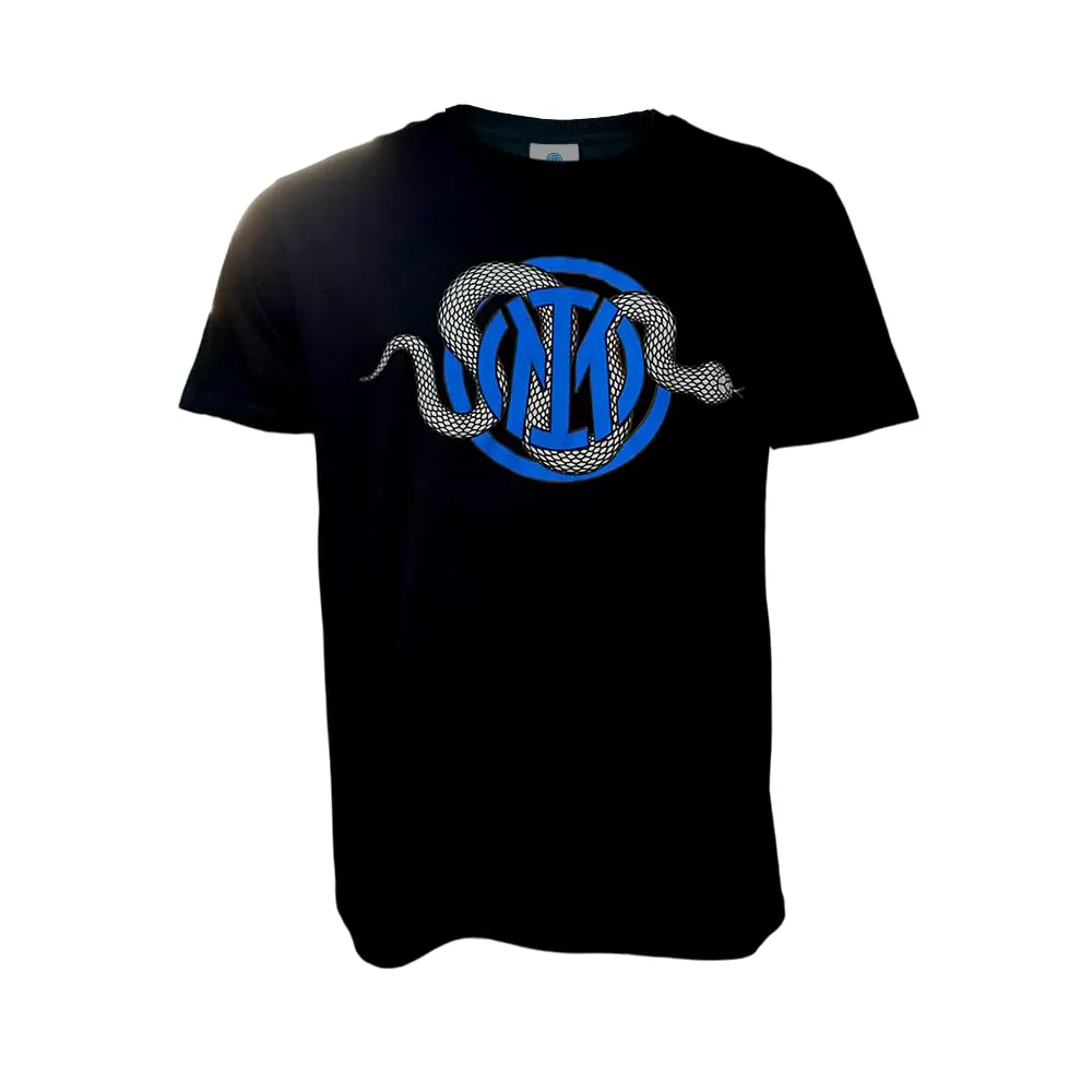 Inter T-Shirt Snake Logo Nera Ufficiale