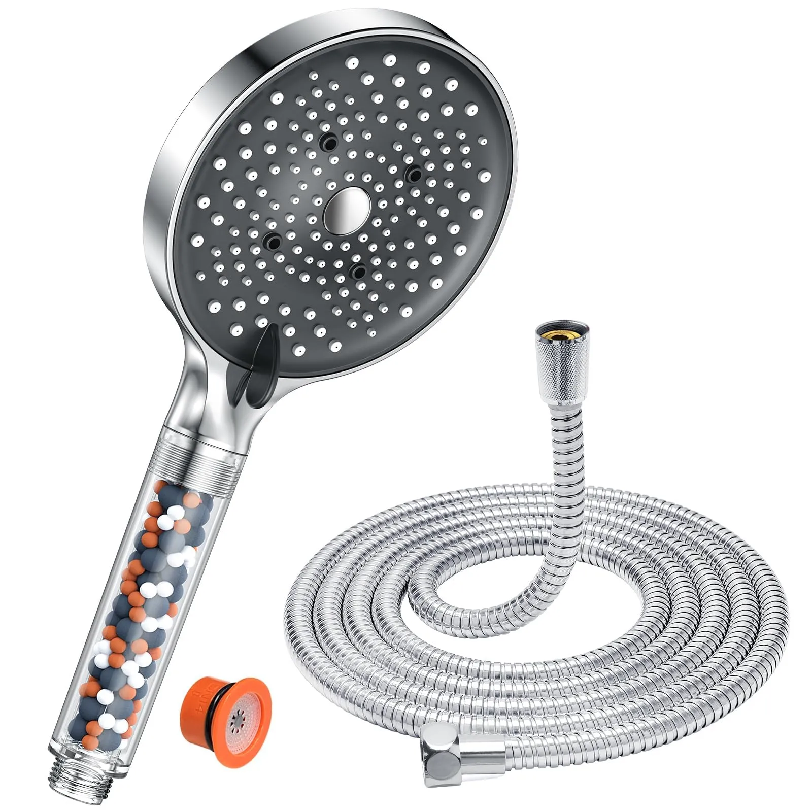 Soffione Doccia YEAUPE PRO Alta Pressione con Tubo Flessibile e Anticalcare
