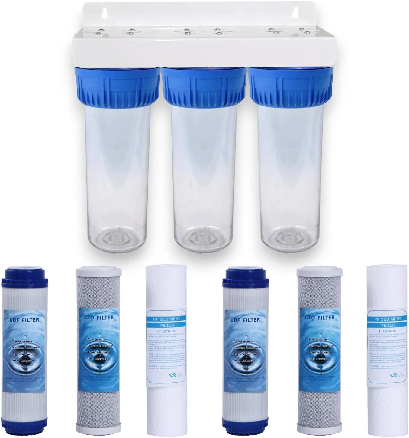 MGidea Kit Filtrazione Acqua Domestica a Tre Stadi con 6 Cartucce Filtranti NW-BR10B4