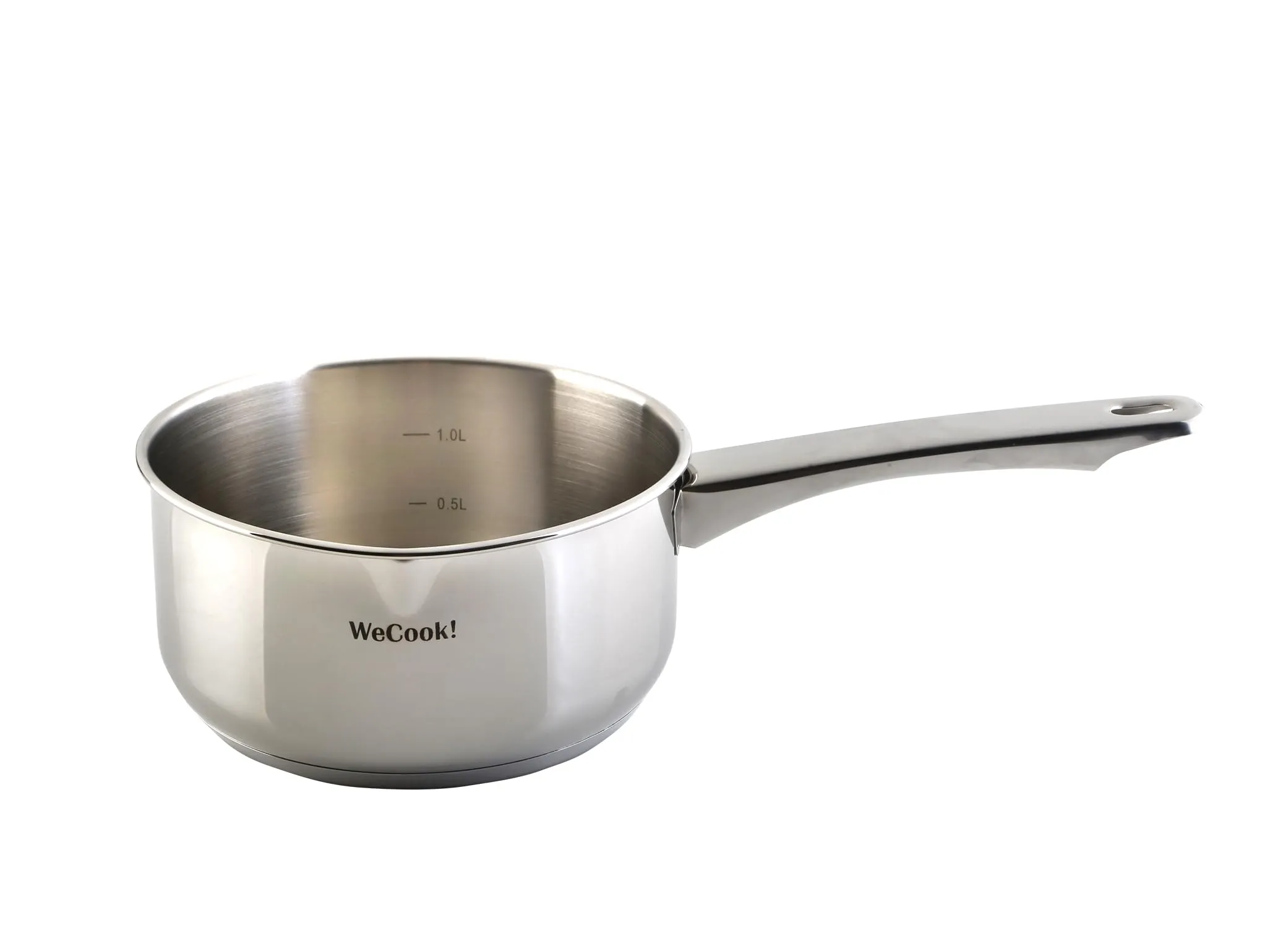 Wecook! Casseruola Acciaio Inox 18/10 con Beccuccio e Scala Graduata, Ø 12 cm