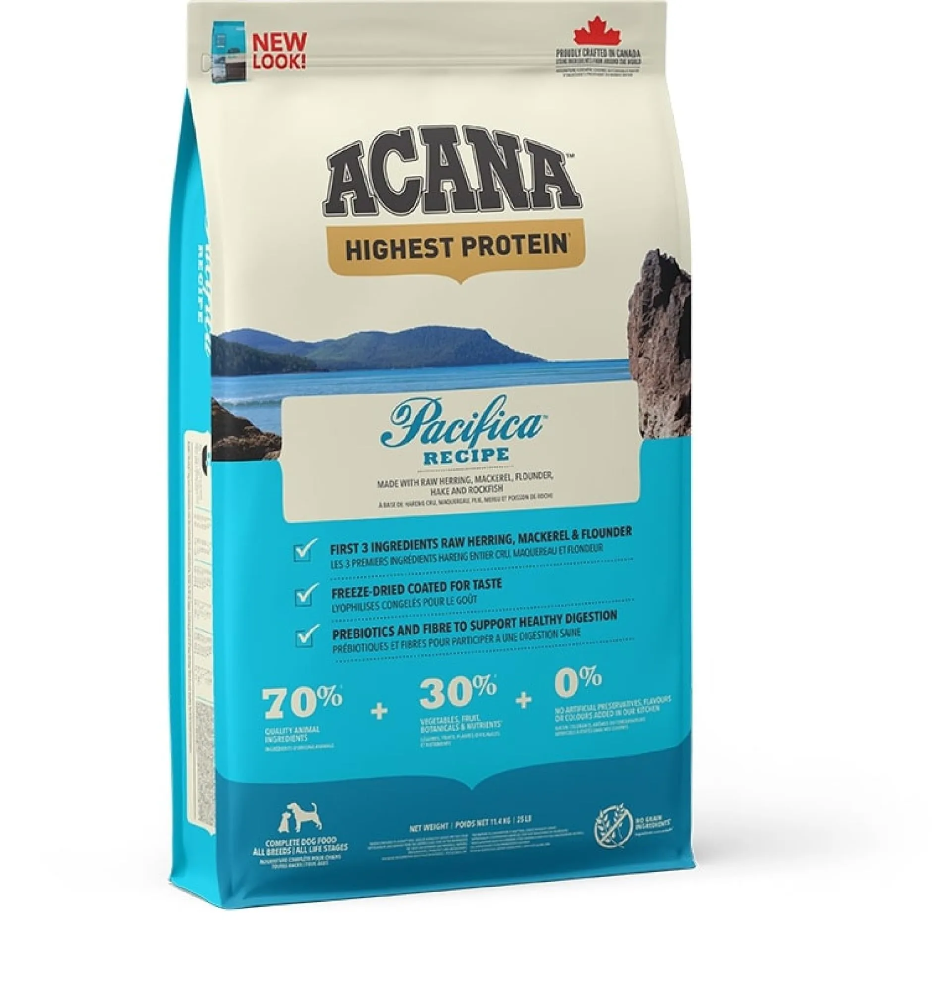 Acana Pacifica crocchette per cani 11,4kg con pesce fresco 60 x cento